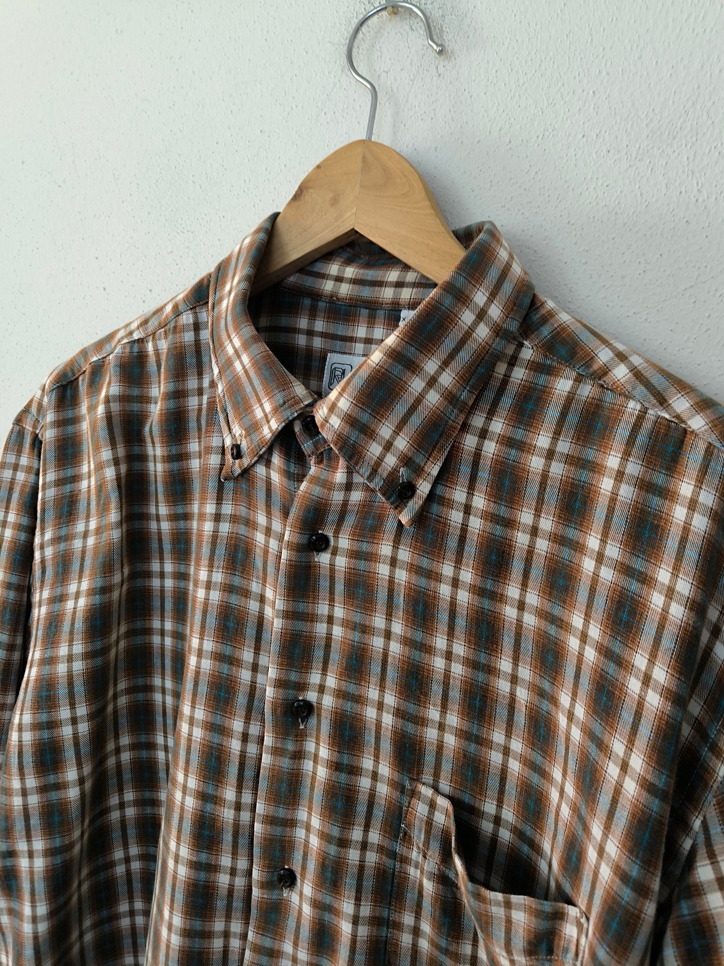 Camicia a scacchi marrone vintage XXL