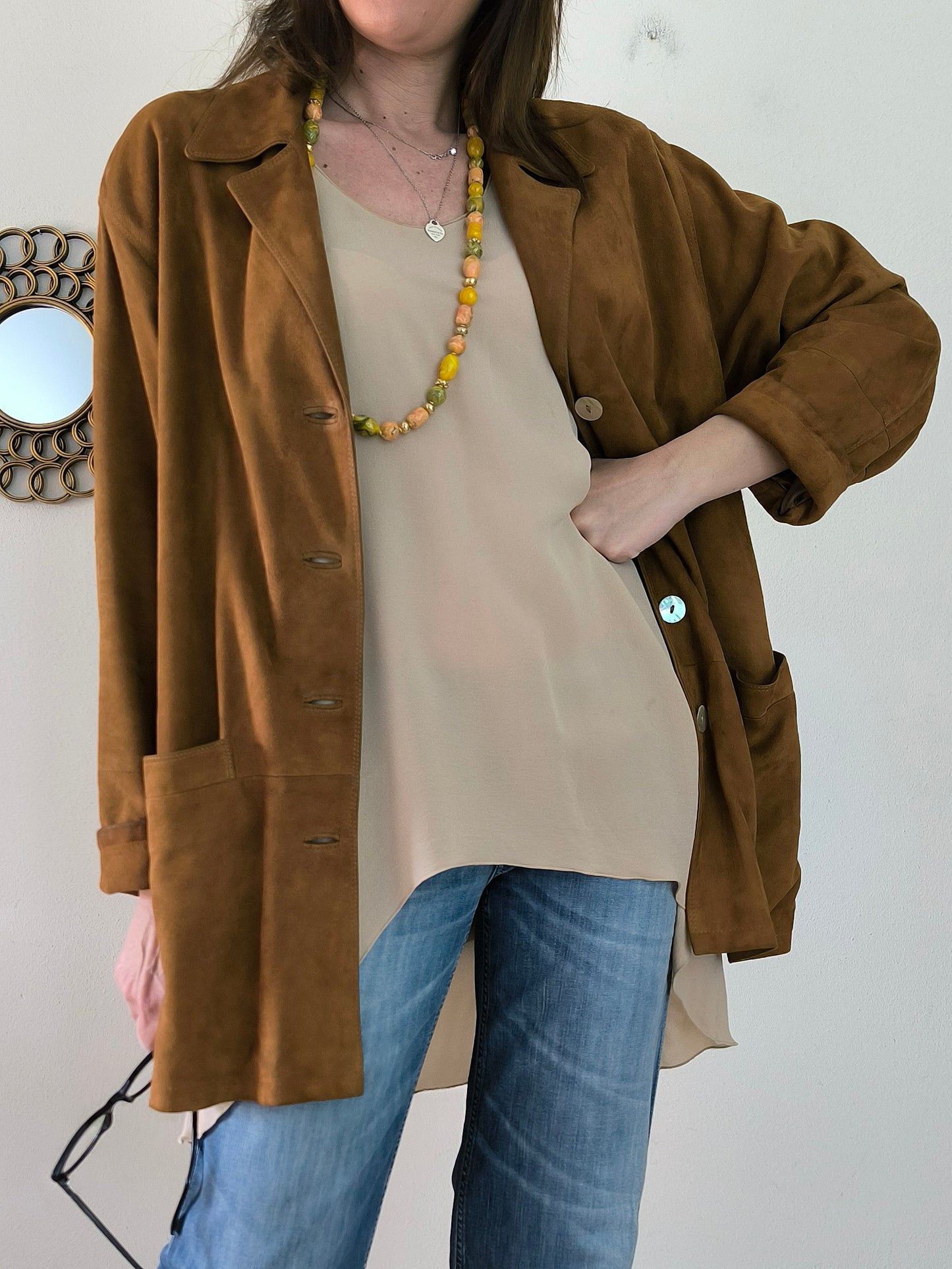 Giacca in camoscio vintage tg M/L