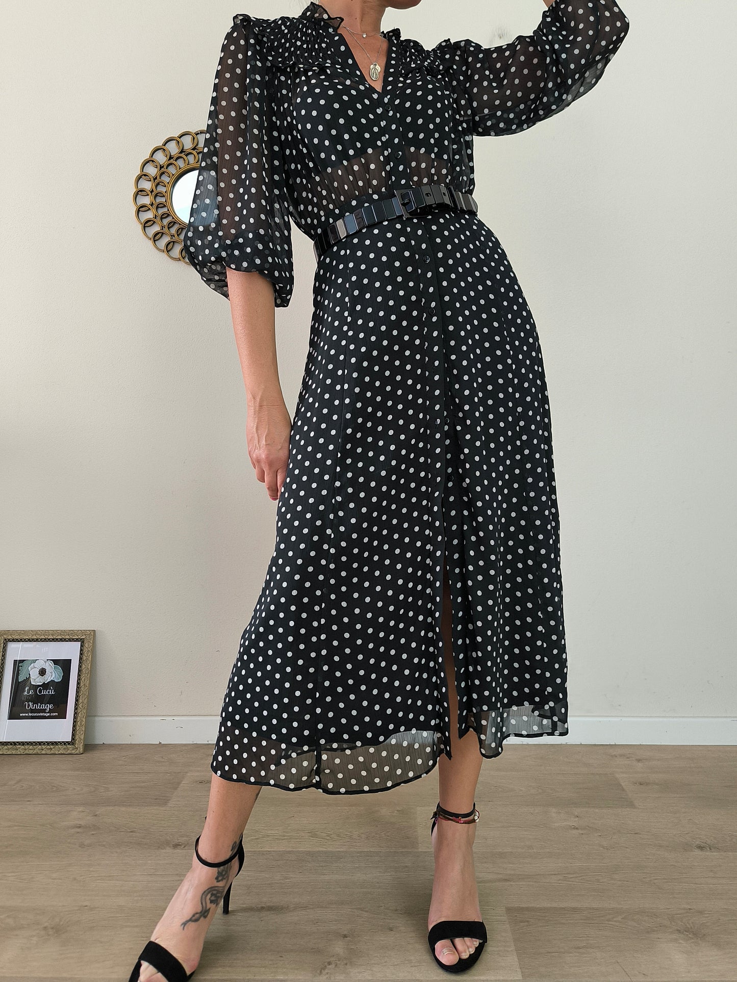 Zara Abito Polka Dots nero