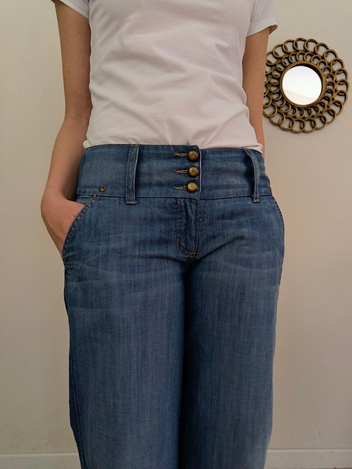 Jeans Benetton vintage a gamba larga tg 42