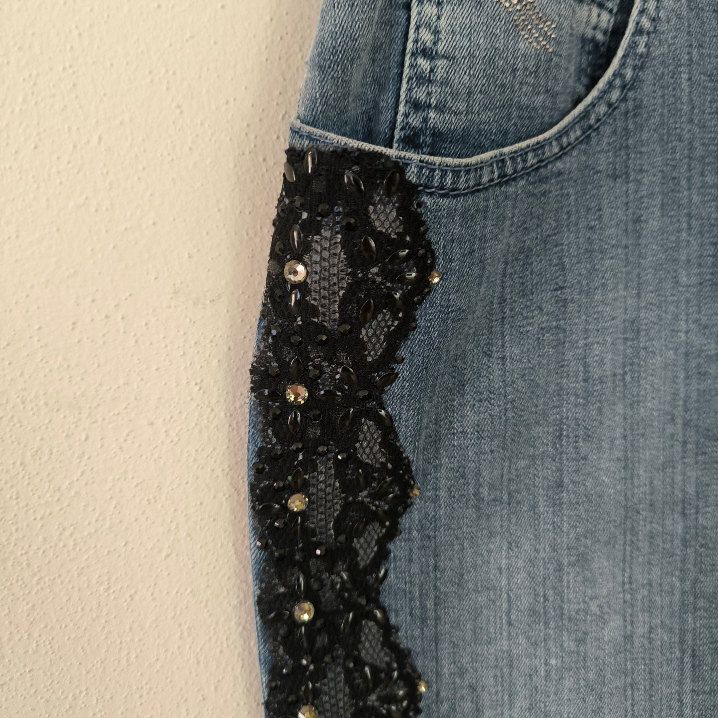 Gonna in Denim Angelo Marani con pizzo tg 50