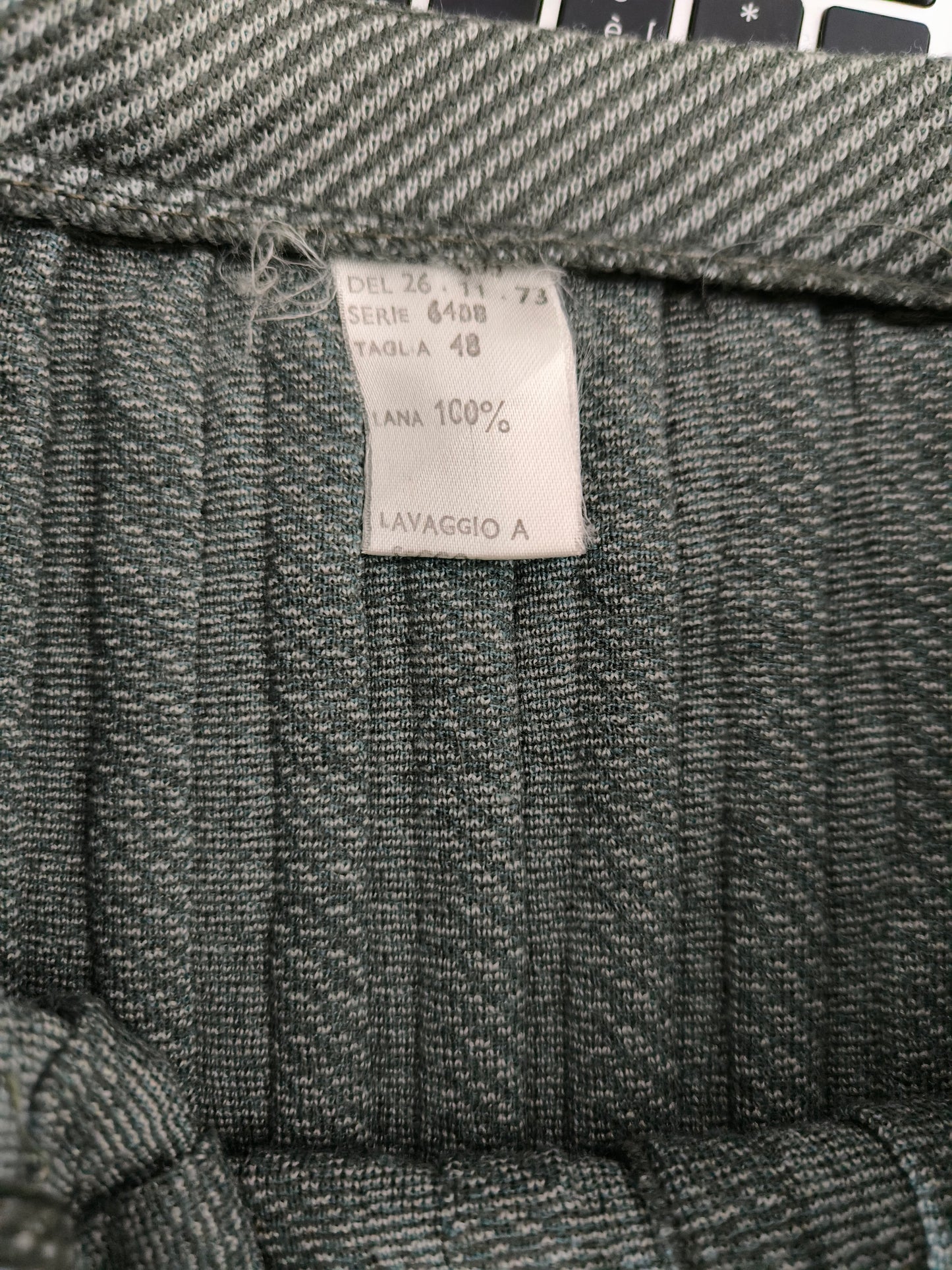 Gonna vintage pura lana a pieghe grigio/verde tg M/L