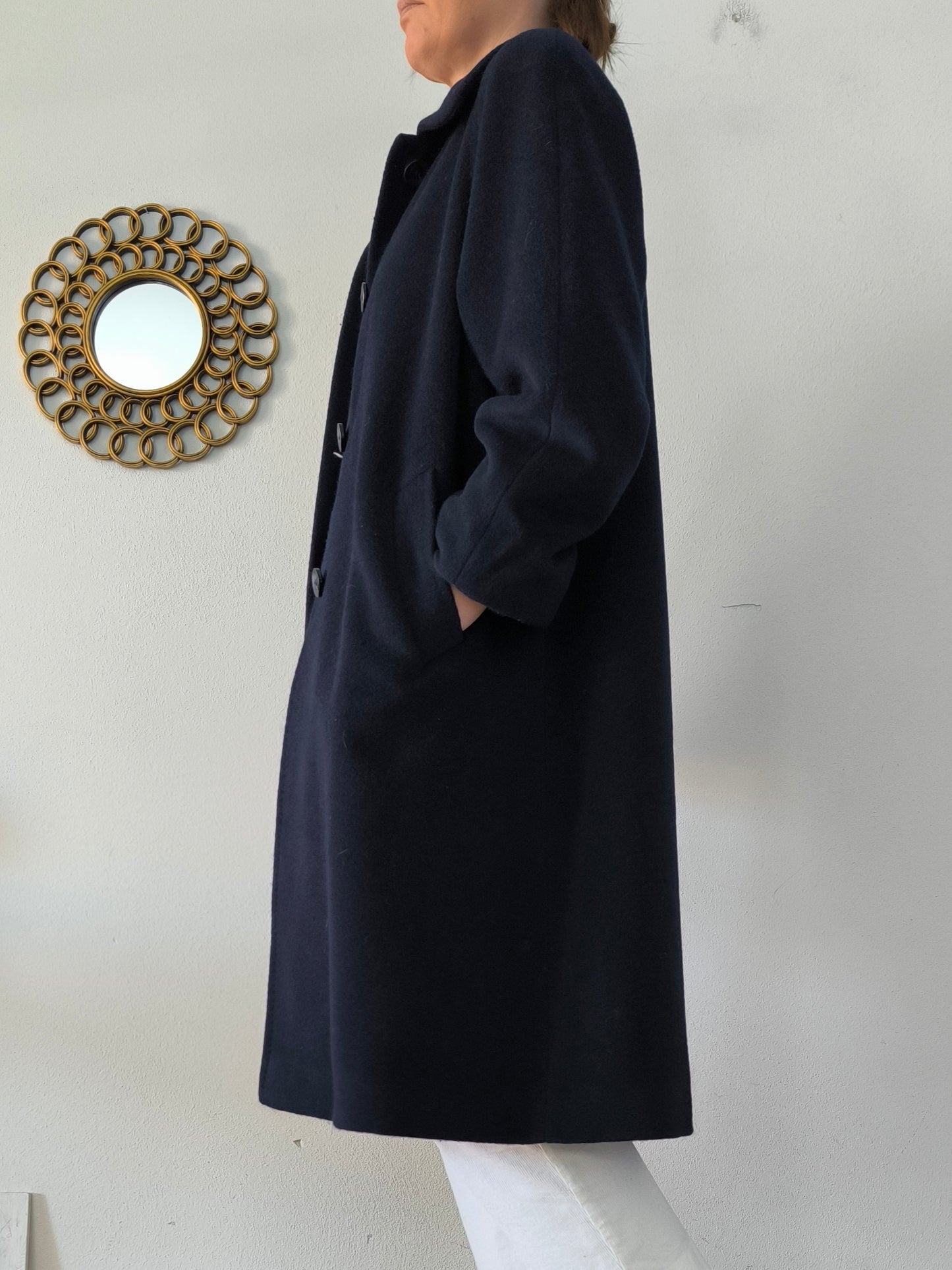Cappotto lanificio Campore blu notte pura lana vergine
