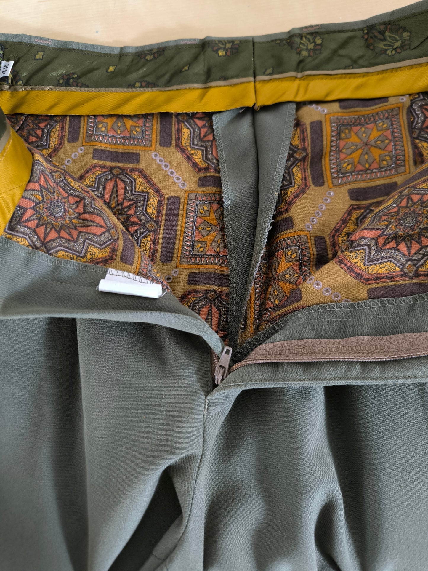Pantalone No Strike olive anni 80 tg 42