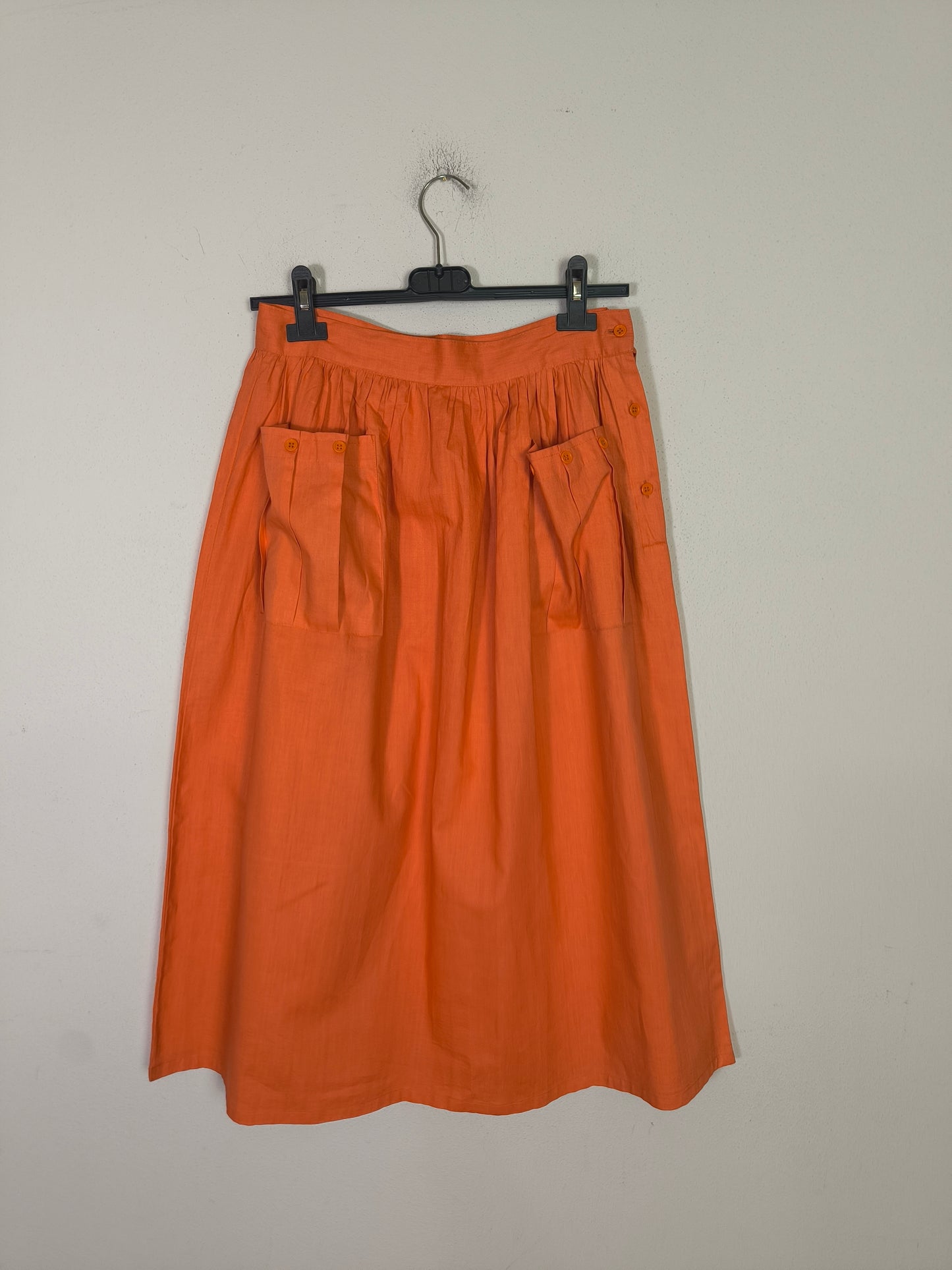 Gonna vintage in cotone arancione