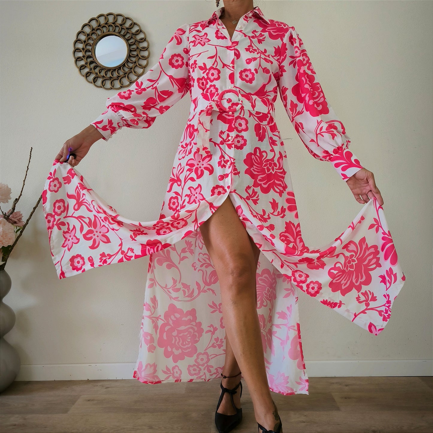 Abito lungo retrostyle flower power