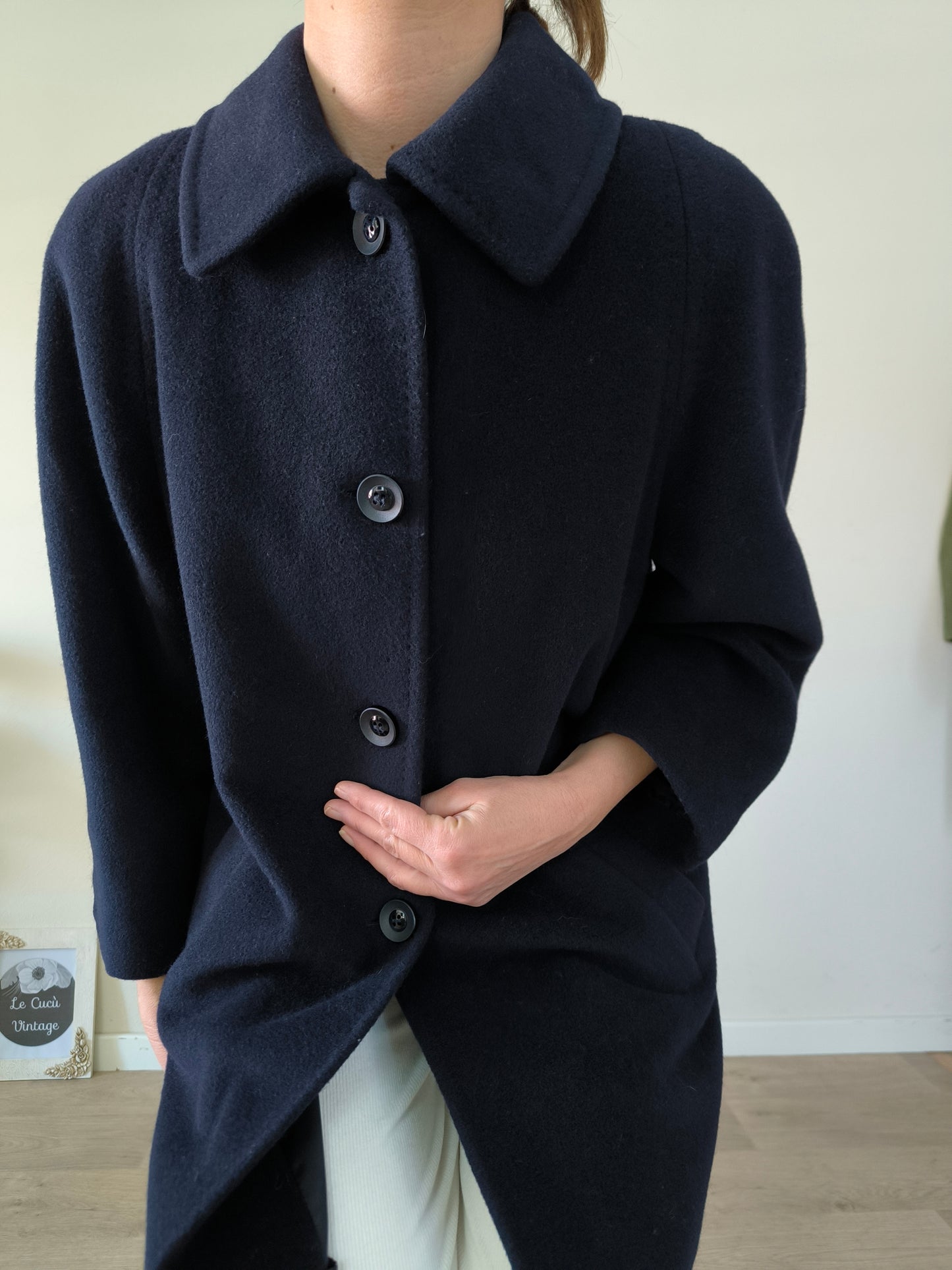 Cappotto lanificio Campore blu notte pura lana vergine