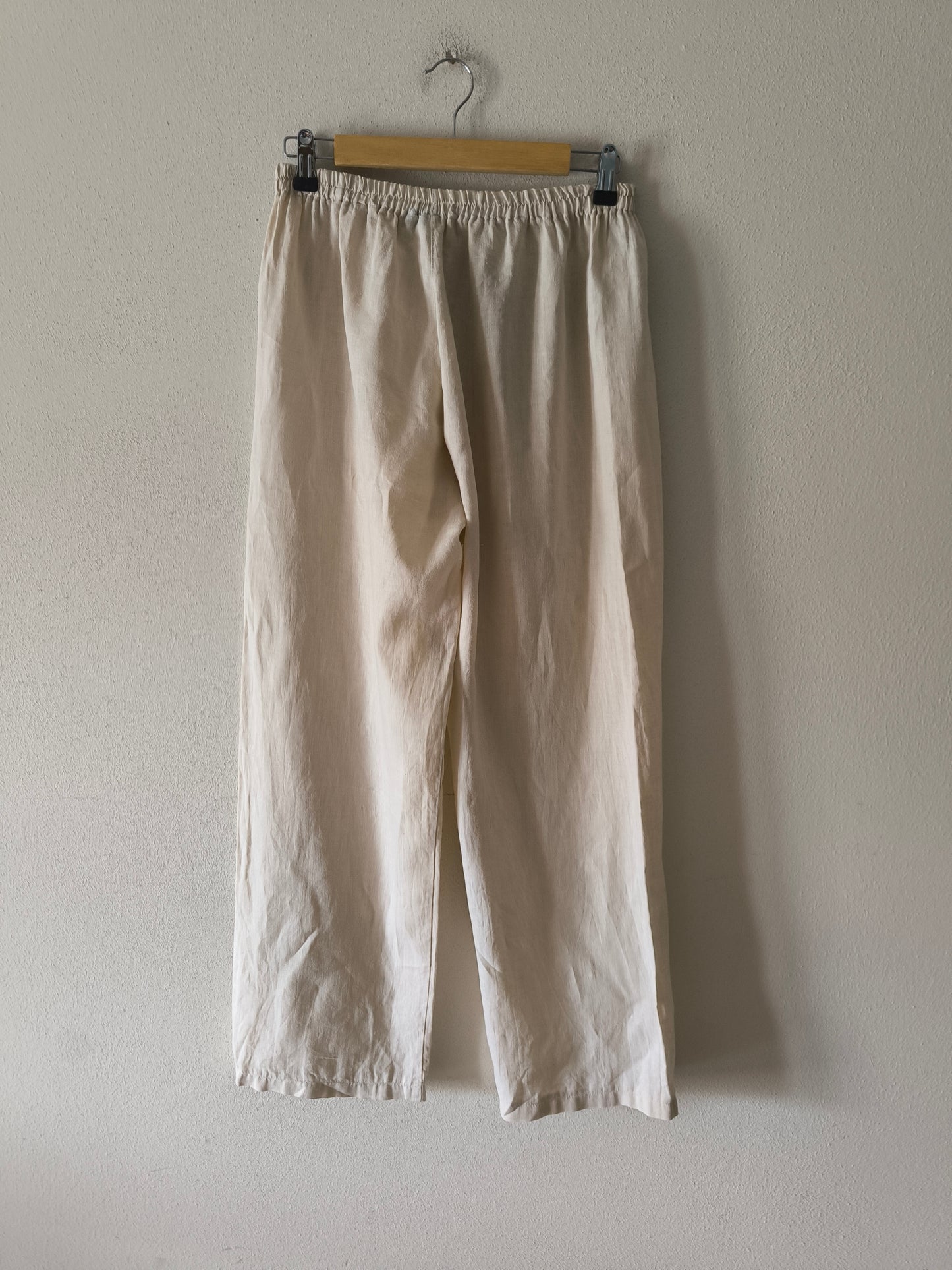 Pantalone lino écru tg L