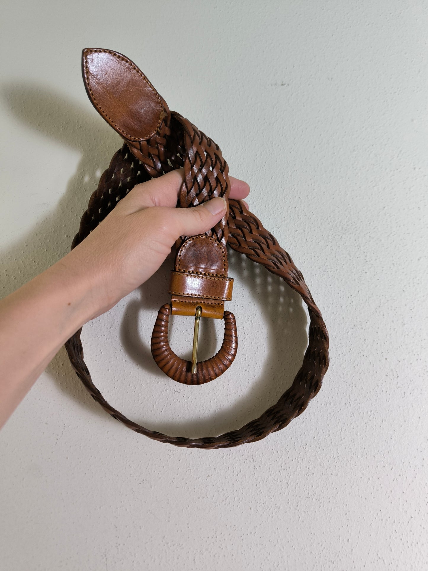 Cintura vintage in pelle intrecciata