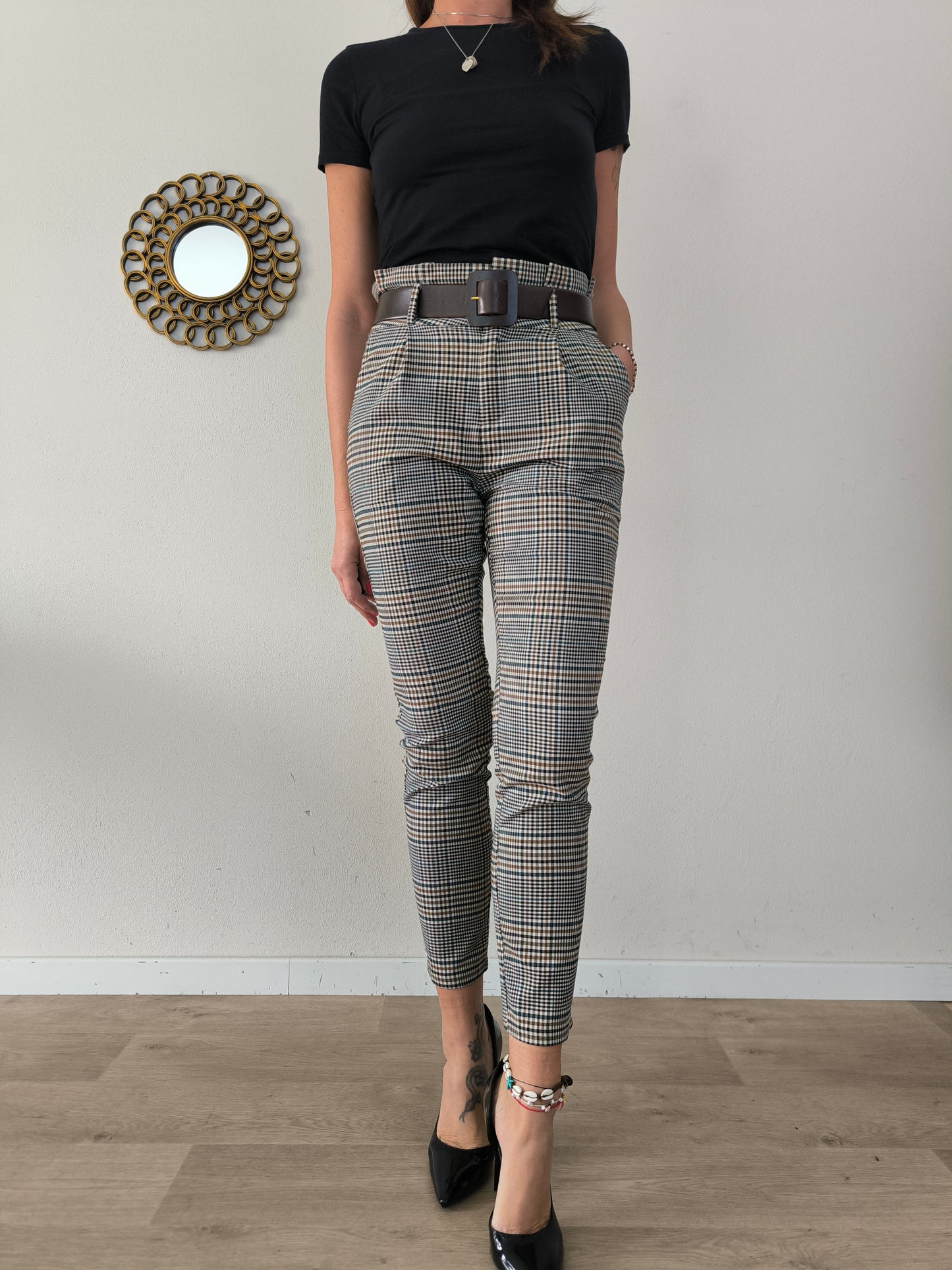 Pantalone vita alta principe di Galles tg S