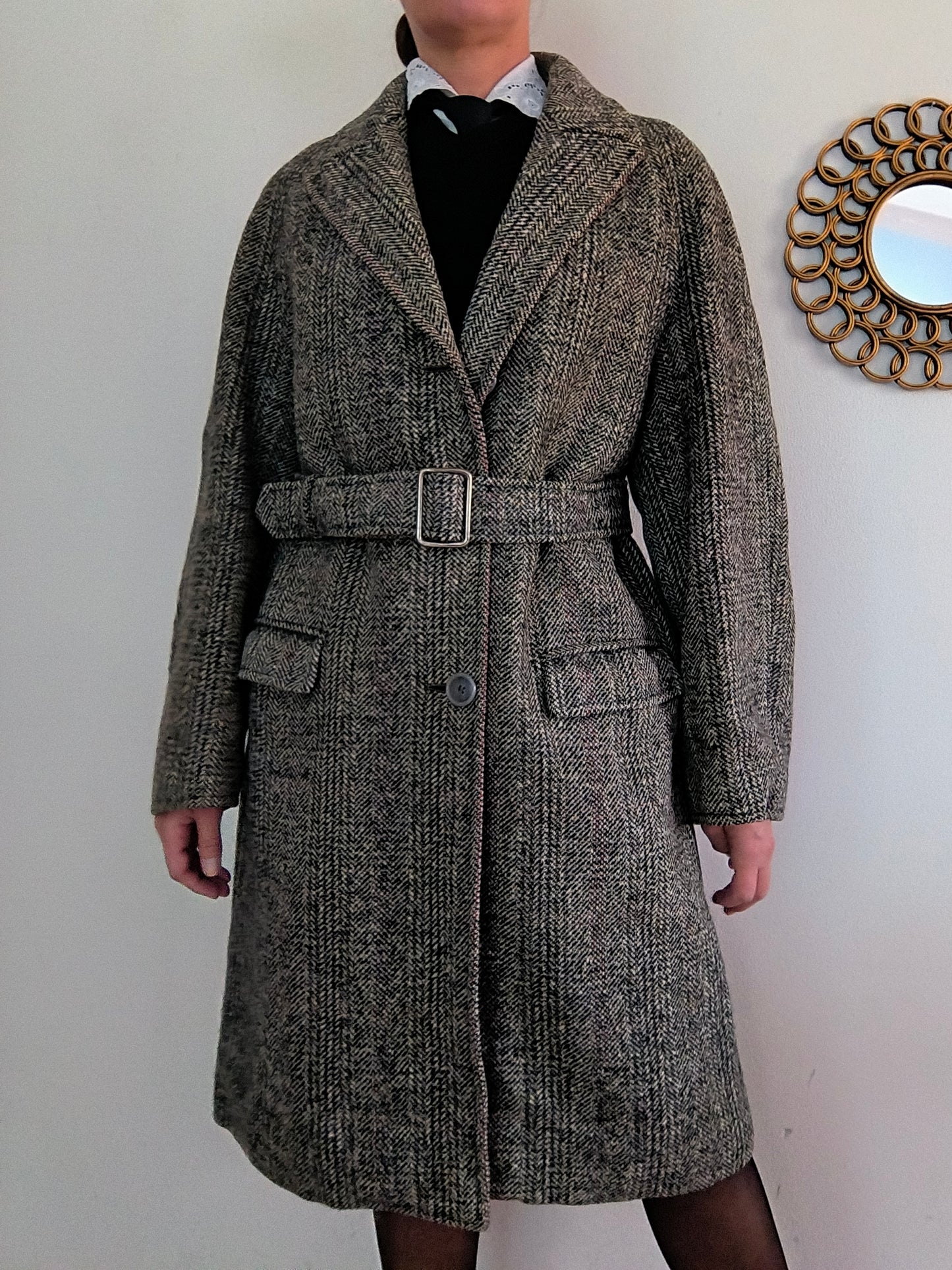 Cappotto vintage unisex sartoriale in tweed