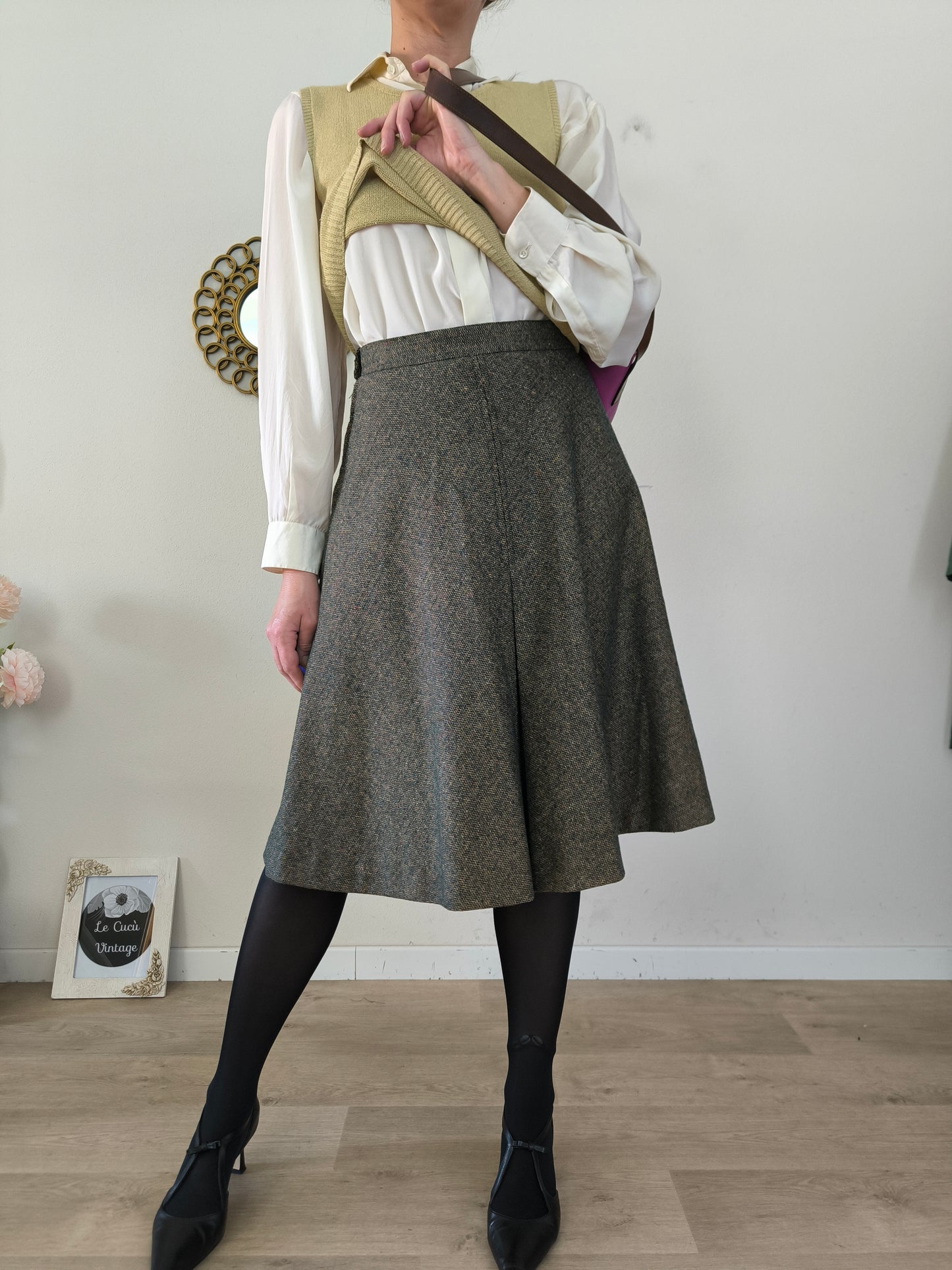 Gonna anni 50 in tweed tg M