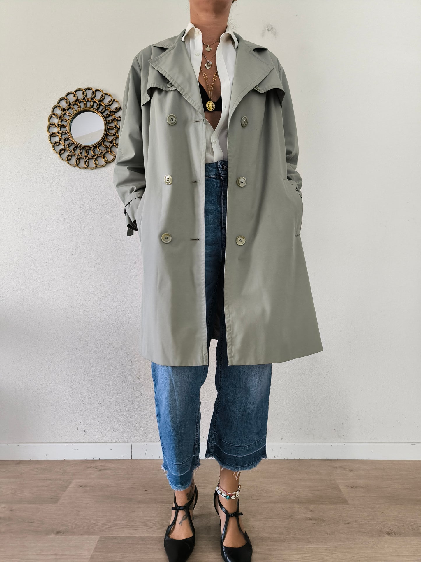 Trench menta/ ghiaccio vintage Arielle