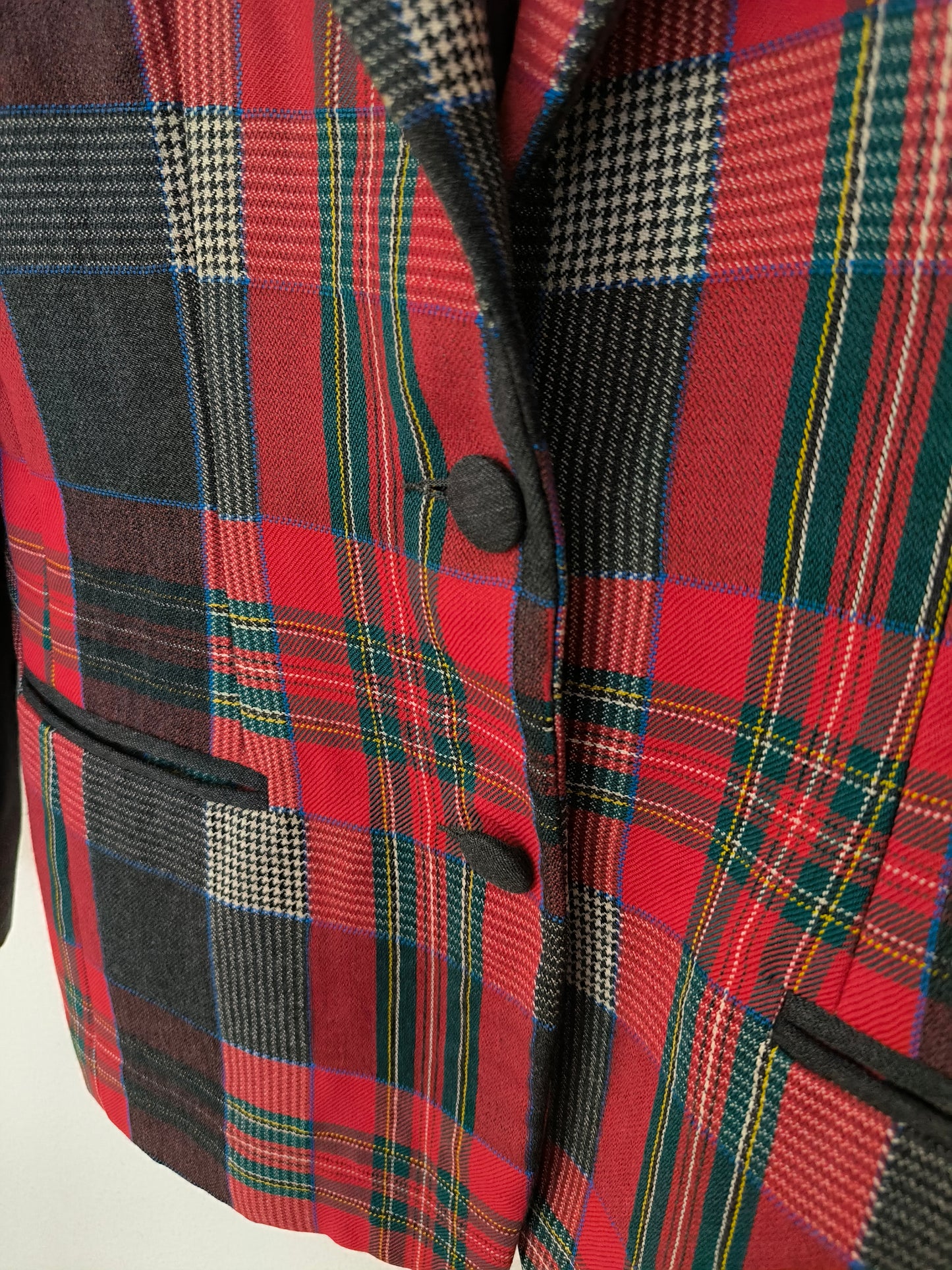 Blazer tartan rosso/nero tg M