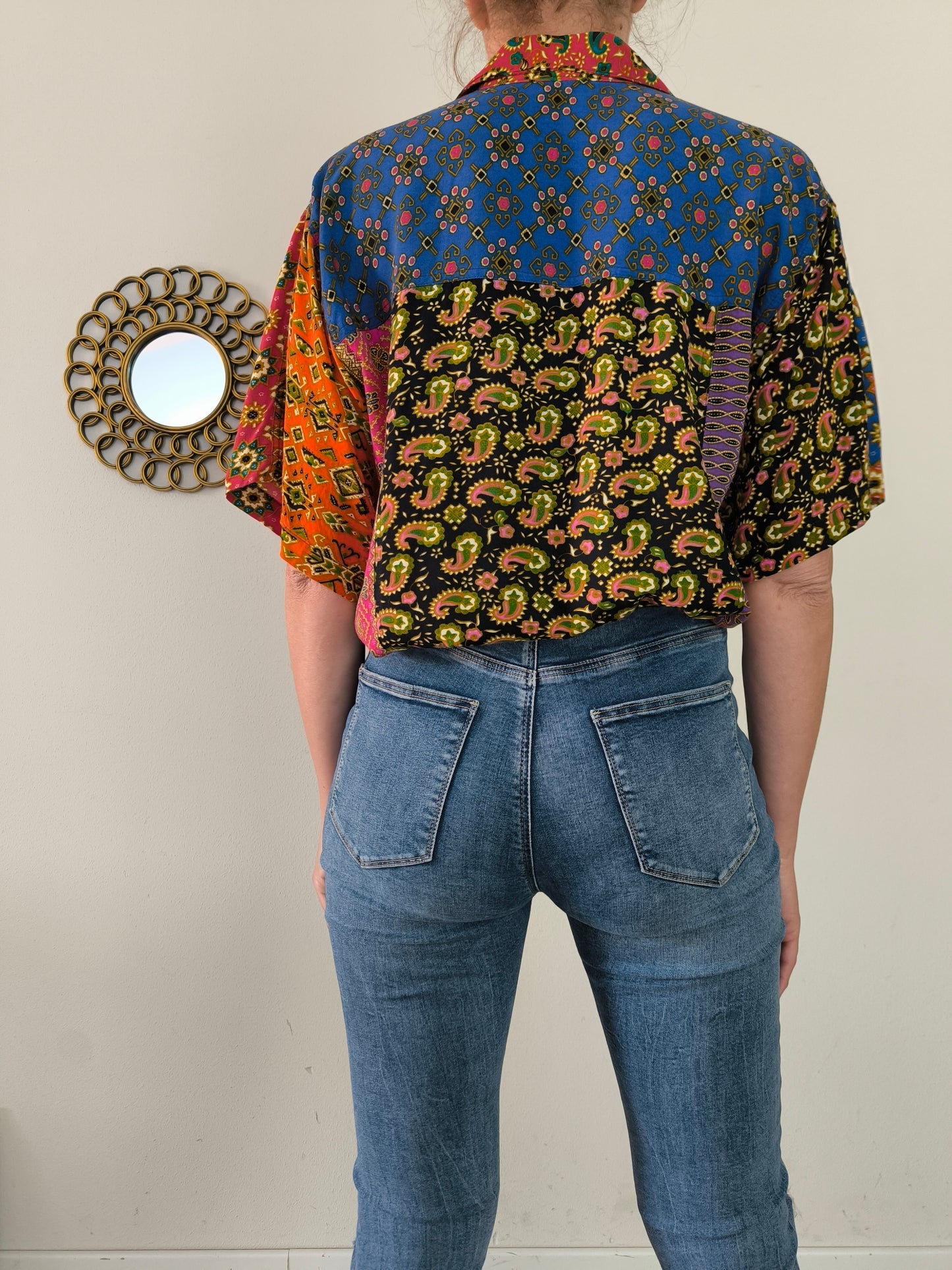 Camicia indonesiana unisex in cotone multicolore One size