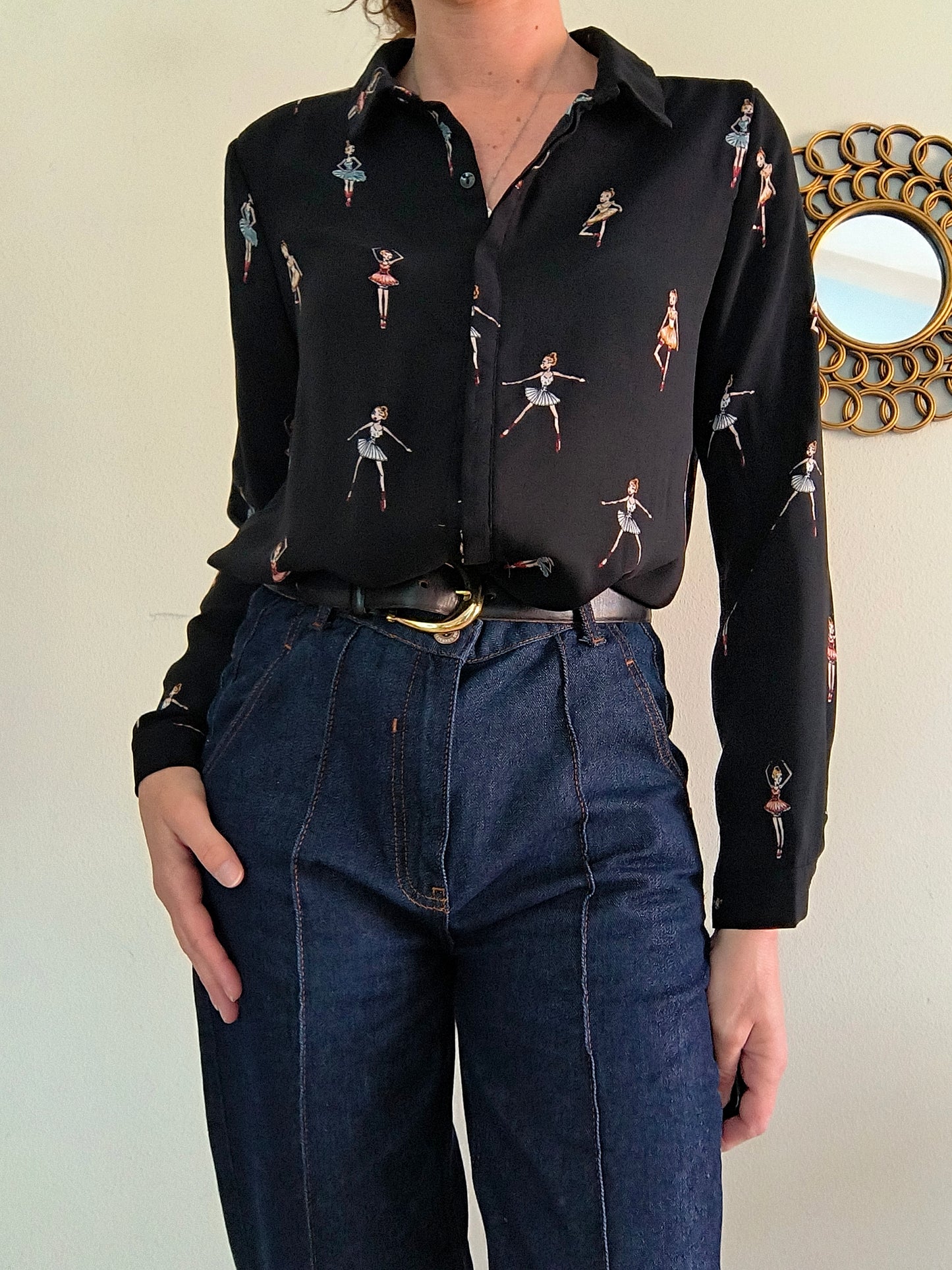 Camicia con ballerine nera