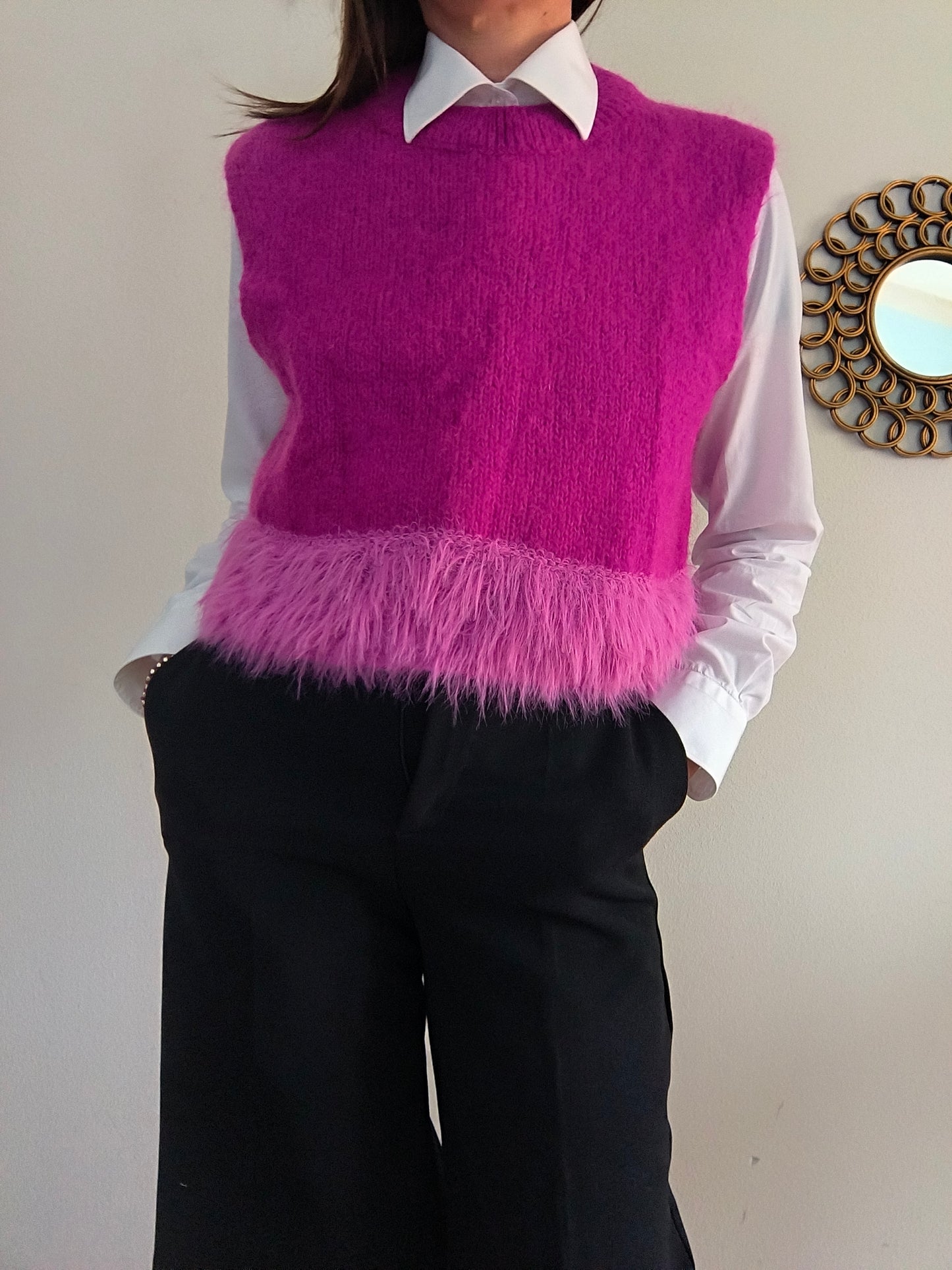 Maglioncino fucsia in mohair