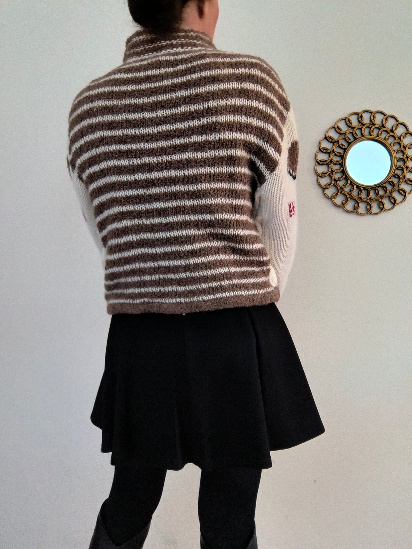 Maglione vintage fantasia in lana alpaca