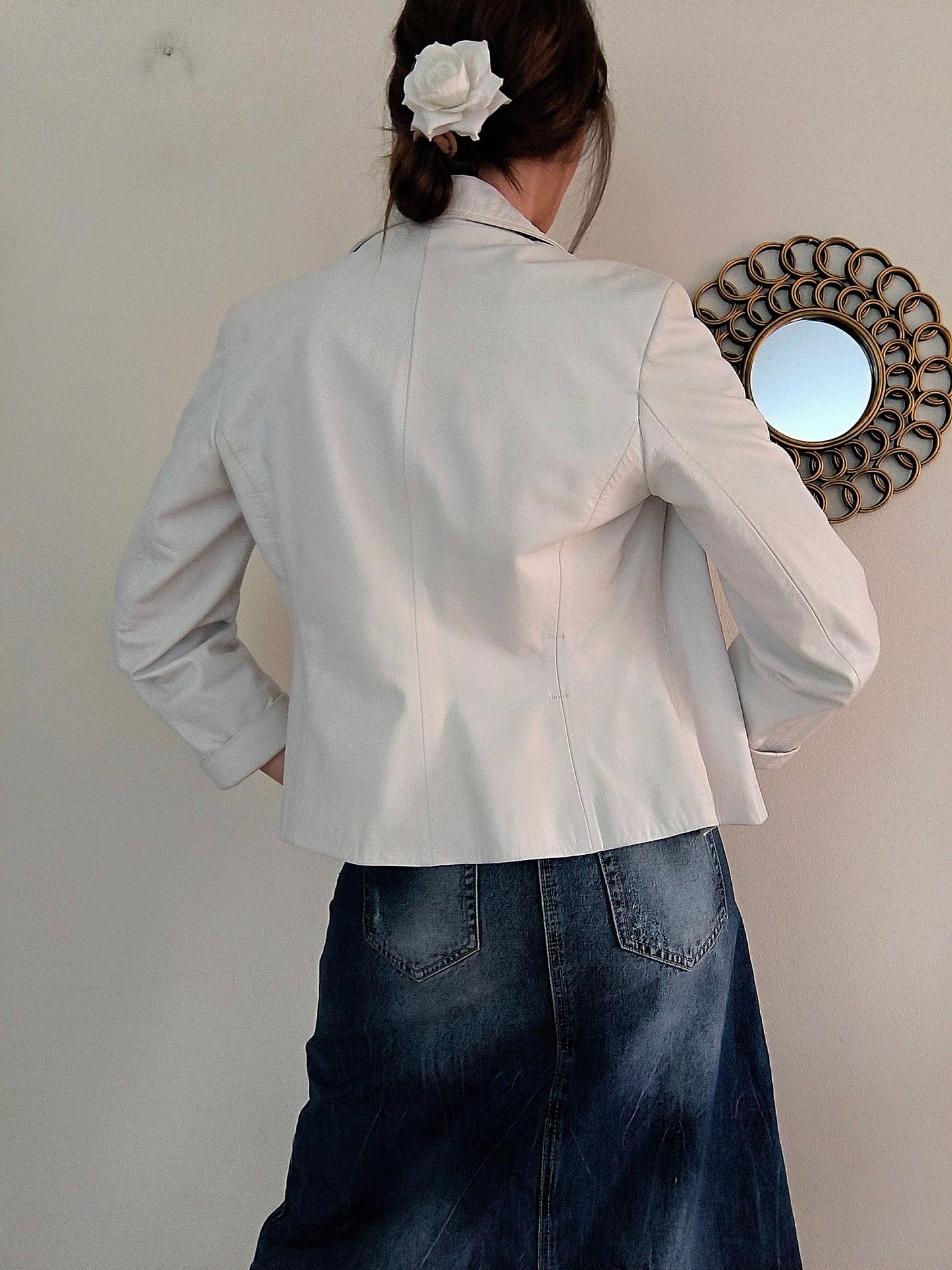 Blazer vera pelle bianco