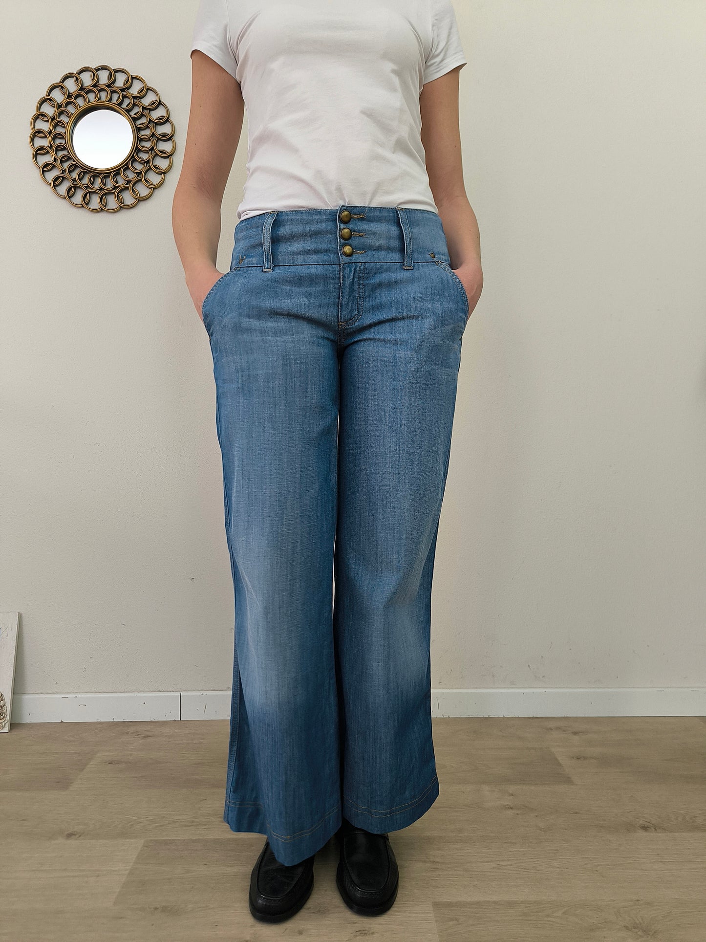 Jeans Benetton vintage a gamba larga tg 42