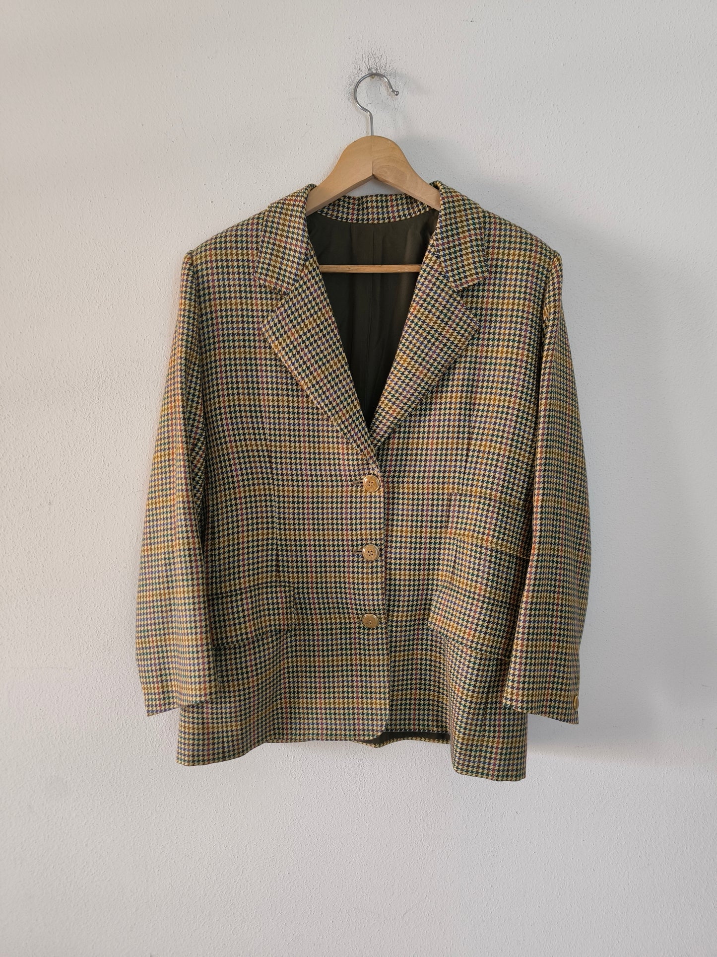 Blazer sartoriale chiaro in lana pied de poule tg M/L