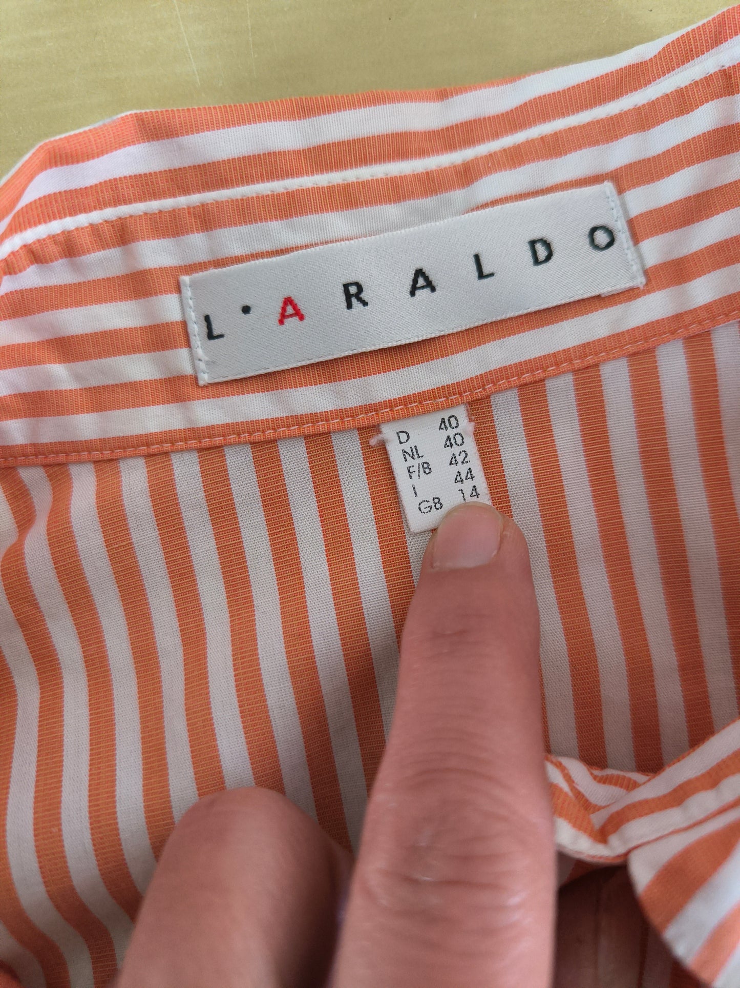 Camicetta L'Araldo a righe arancio/bianco
