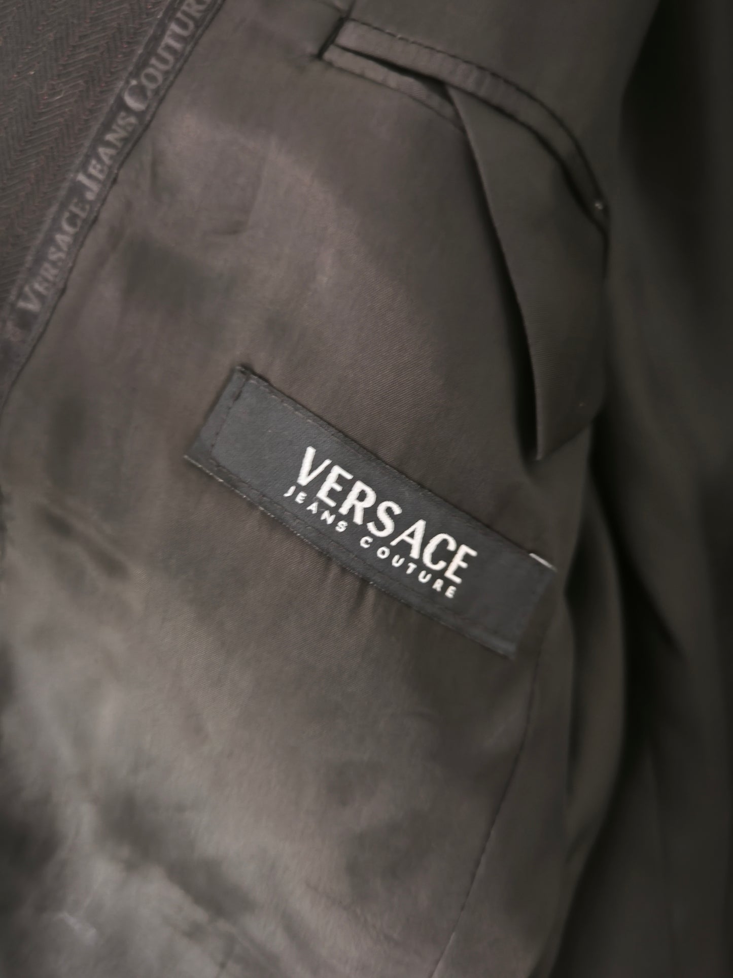 Completo giacca pantalone Versace in lana nero