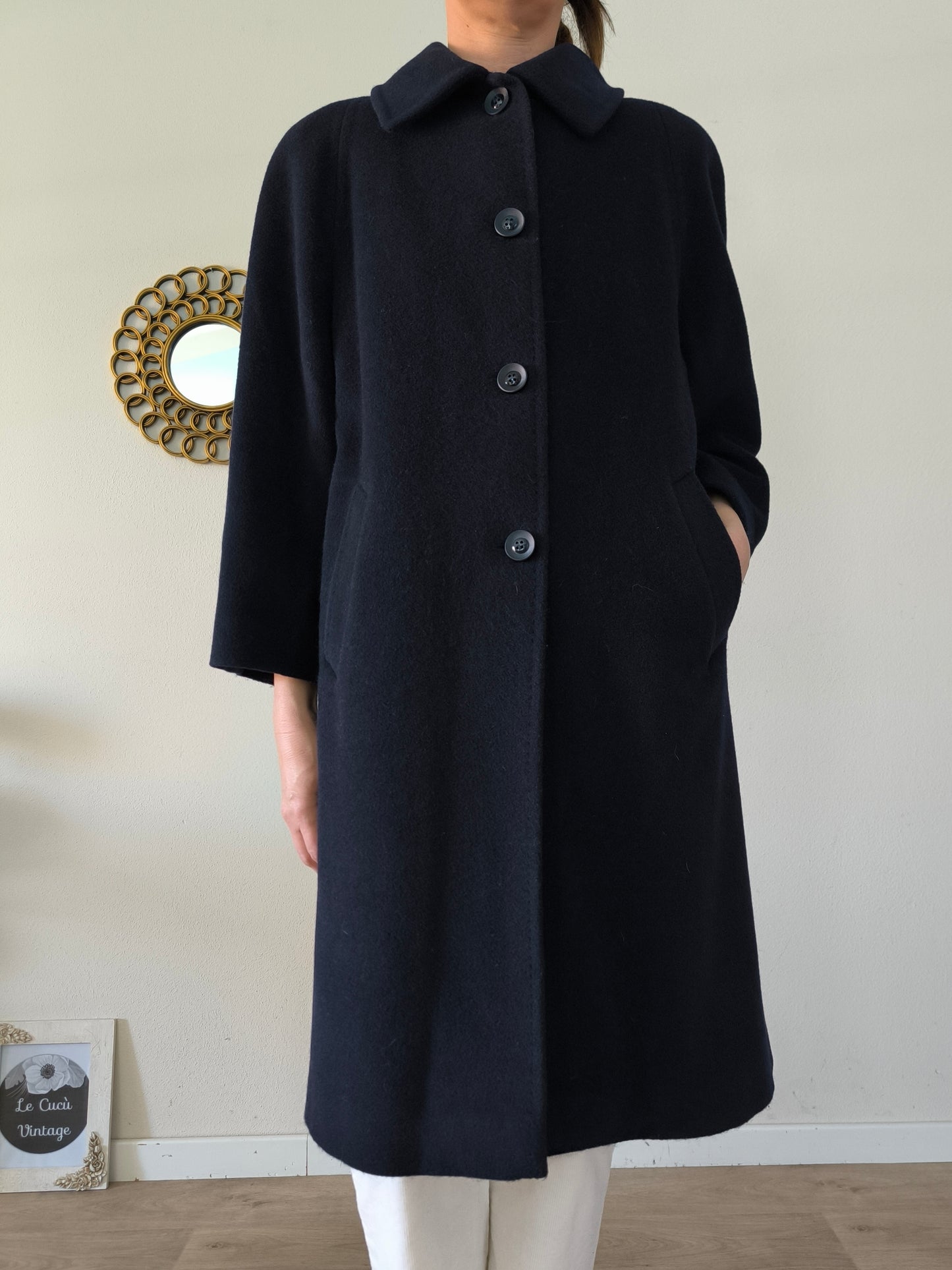 Cappotto lanificio Campore blu notte pura lana vergine