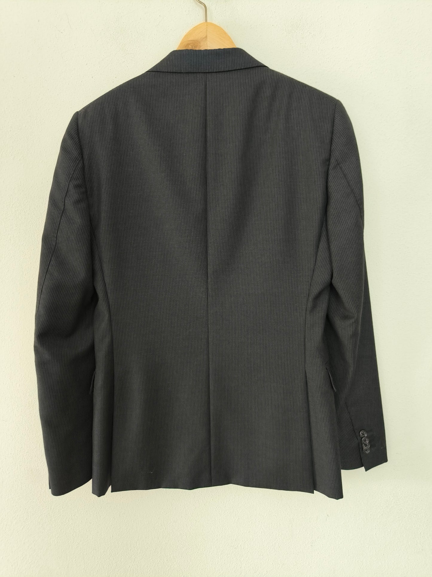 Blazer Abital Super 100's merino nero gessatino