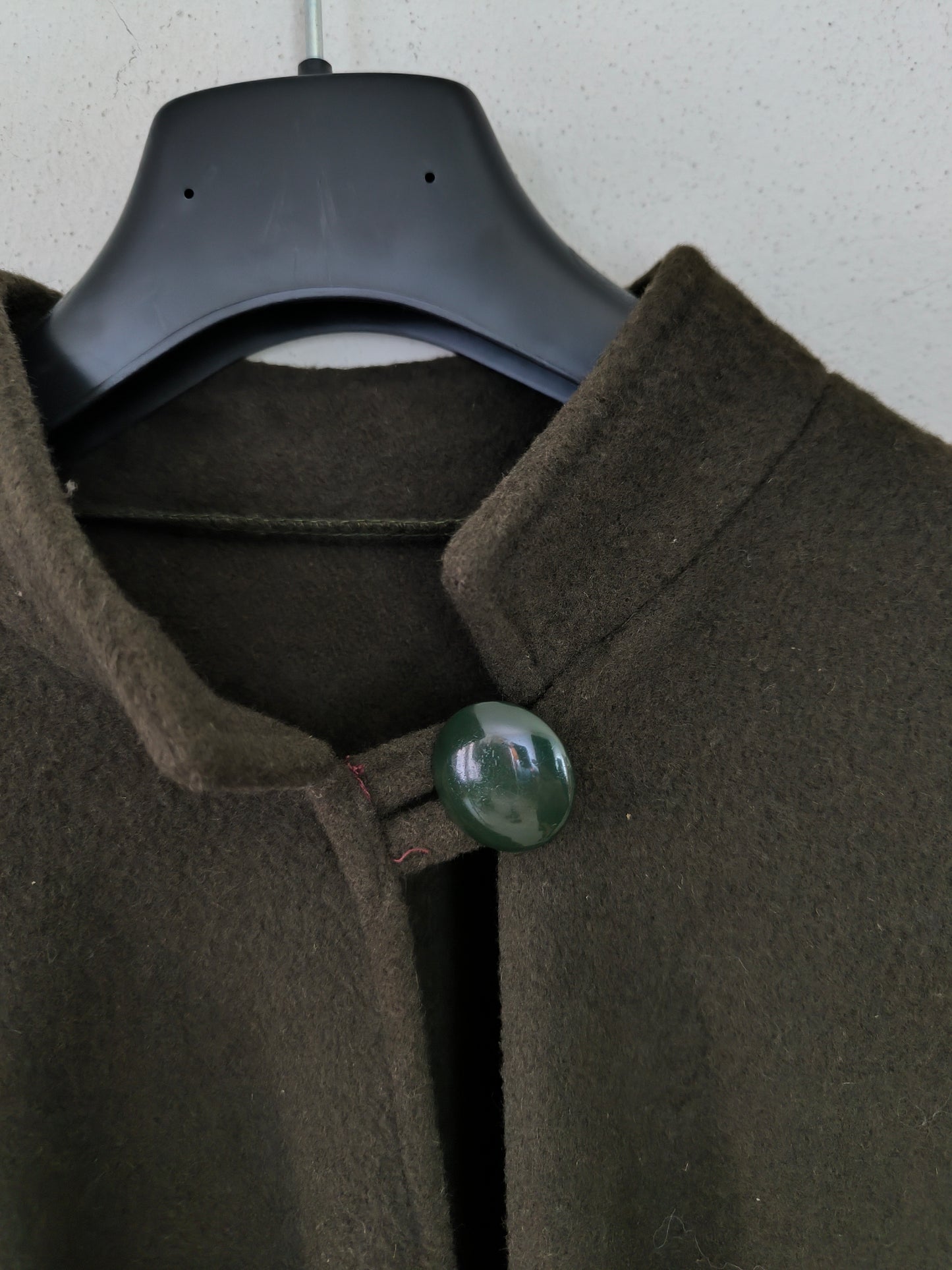 Cappa sartoriale in lana verde scuro