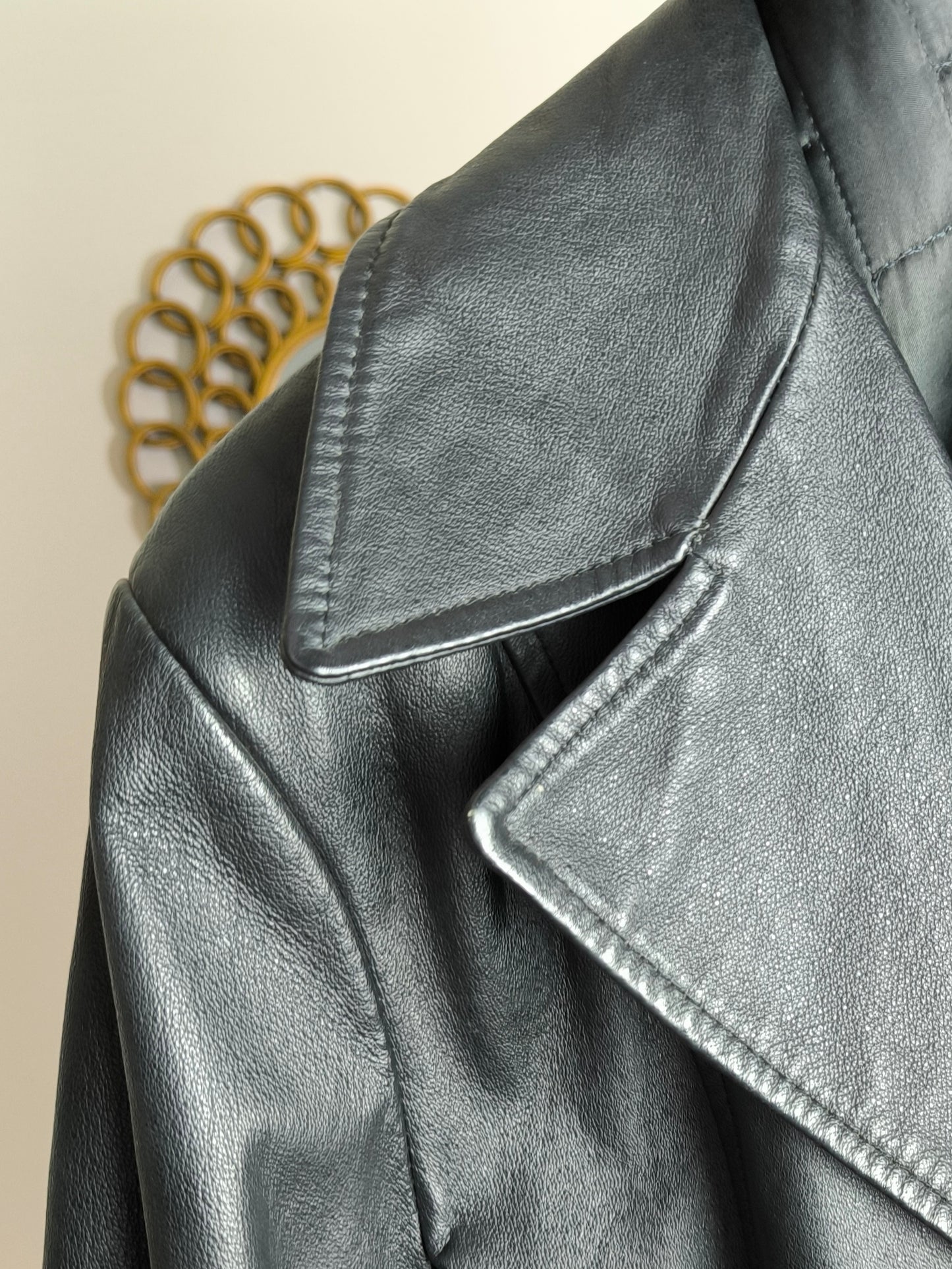 Cappotto vera pelle nero