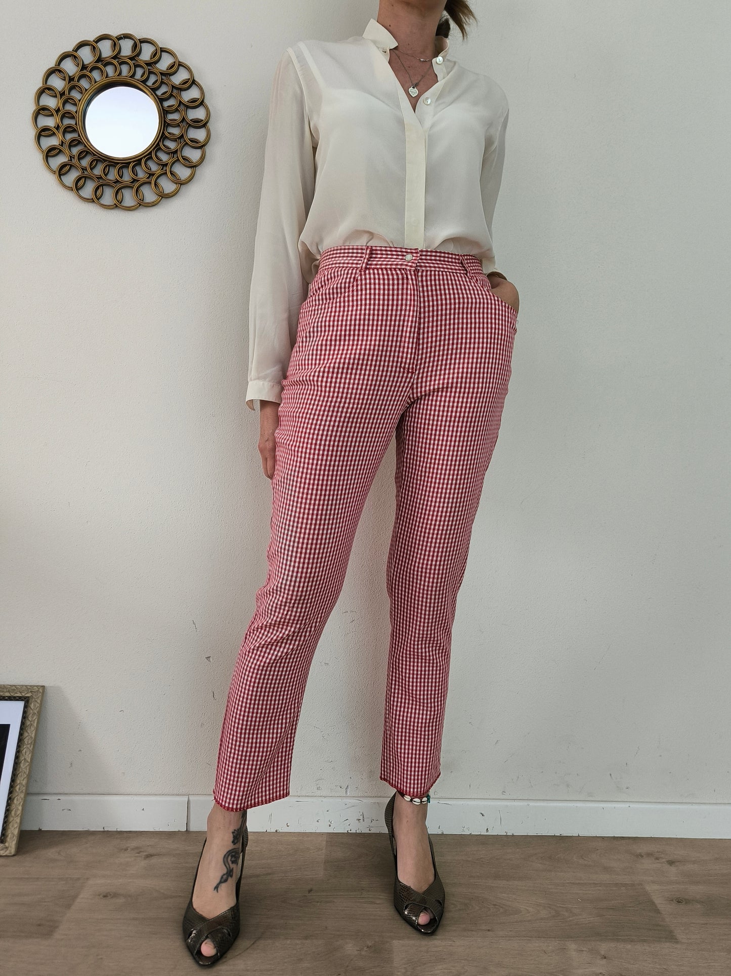 Pantalone vichy Blue Family Benetton