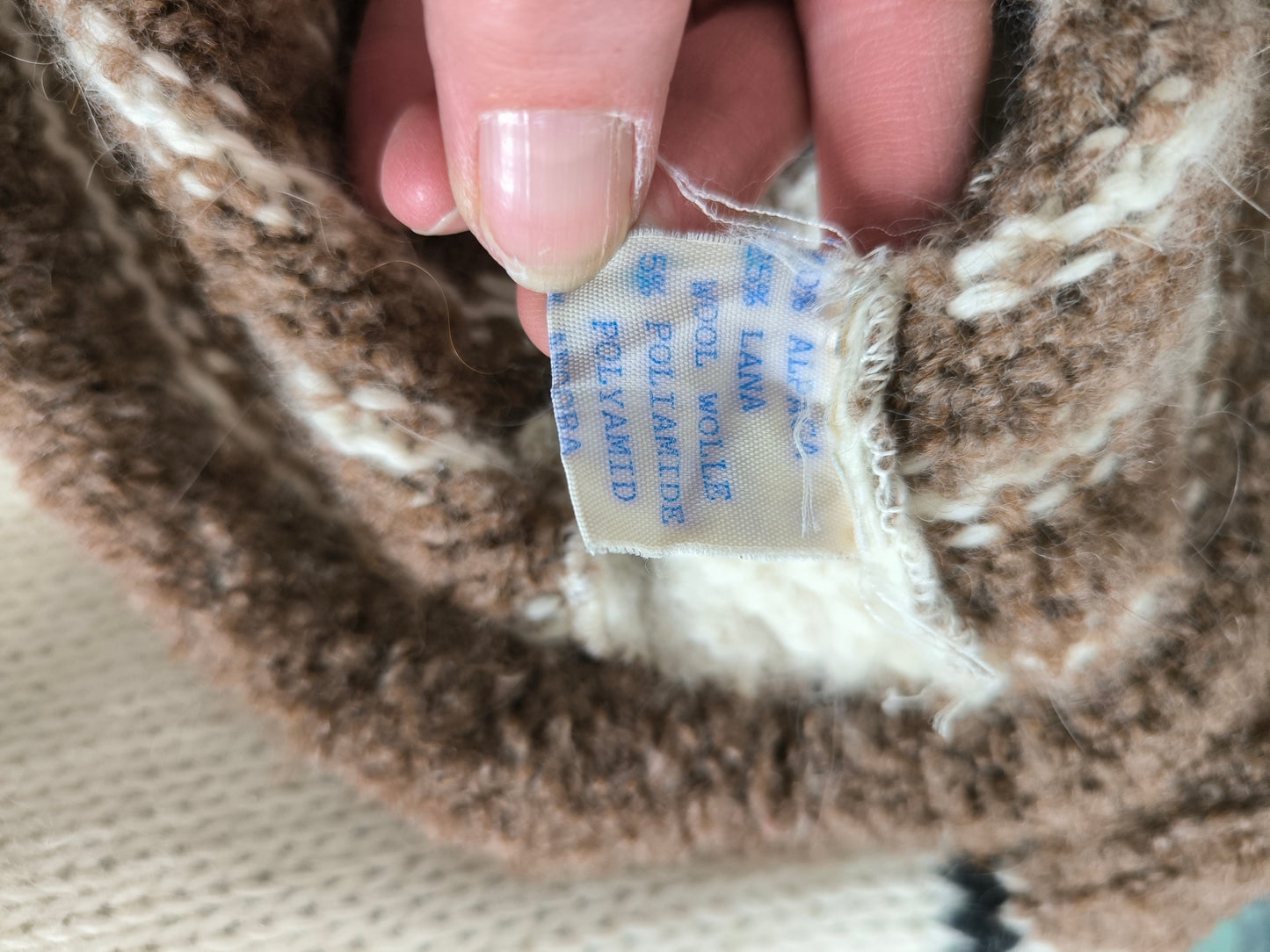 Maglione vintage fantasia in lana alpaca