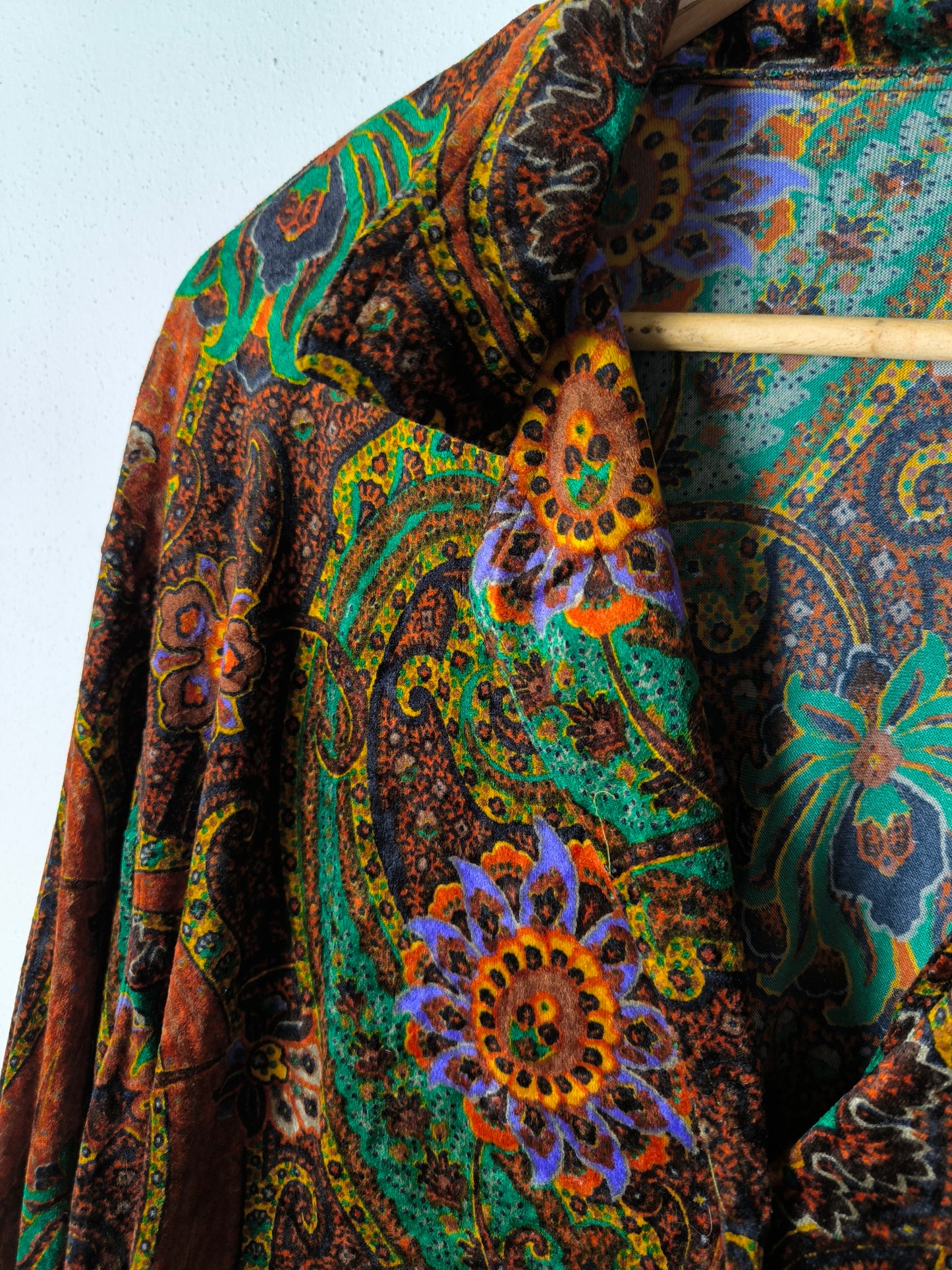 Camicia over sartoriale in velluto fantasia