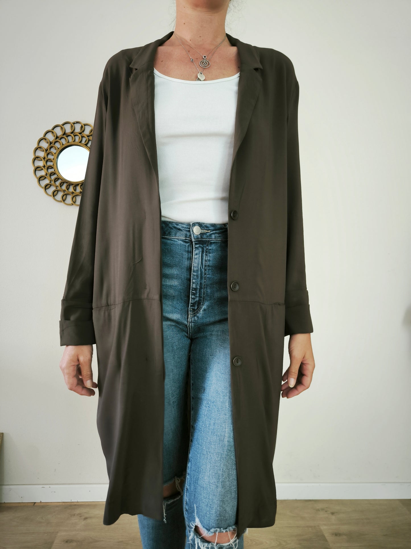 Cardigan lungo Liviana Conti in viscosa marrone
