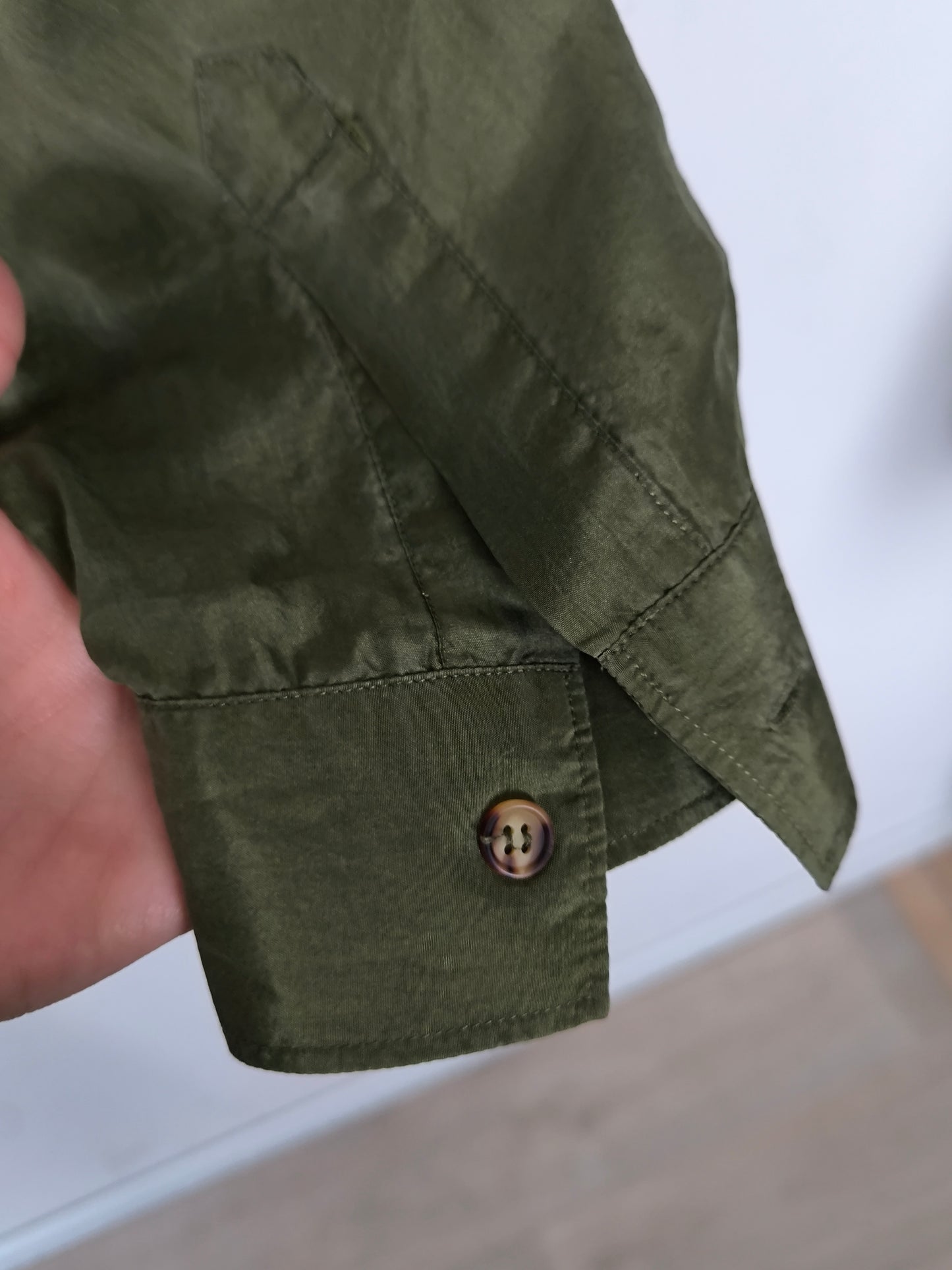 Camicia pura seta kaki