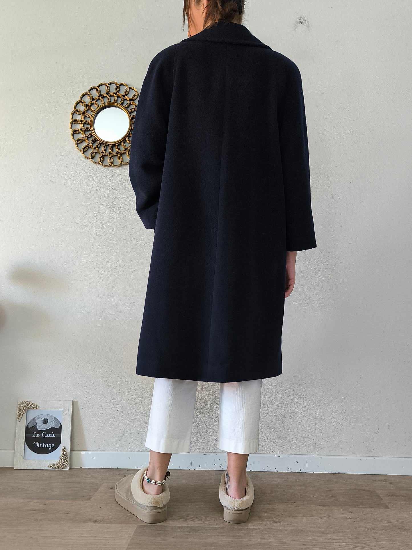 Cappotto lanificio Campore blu notte pura lana vergine