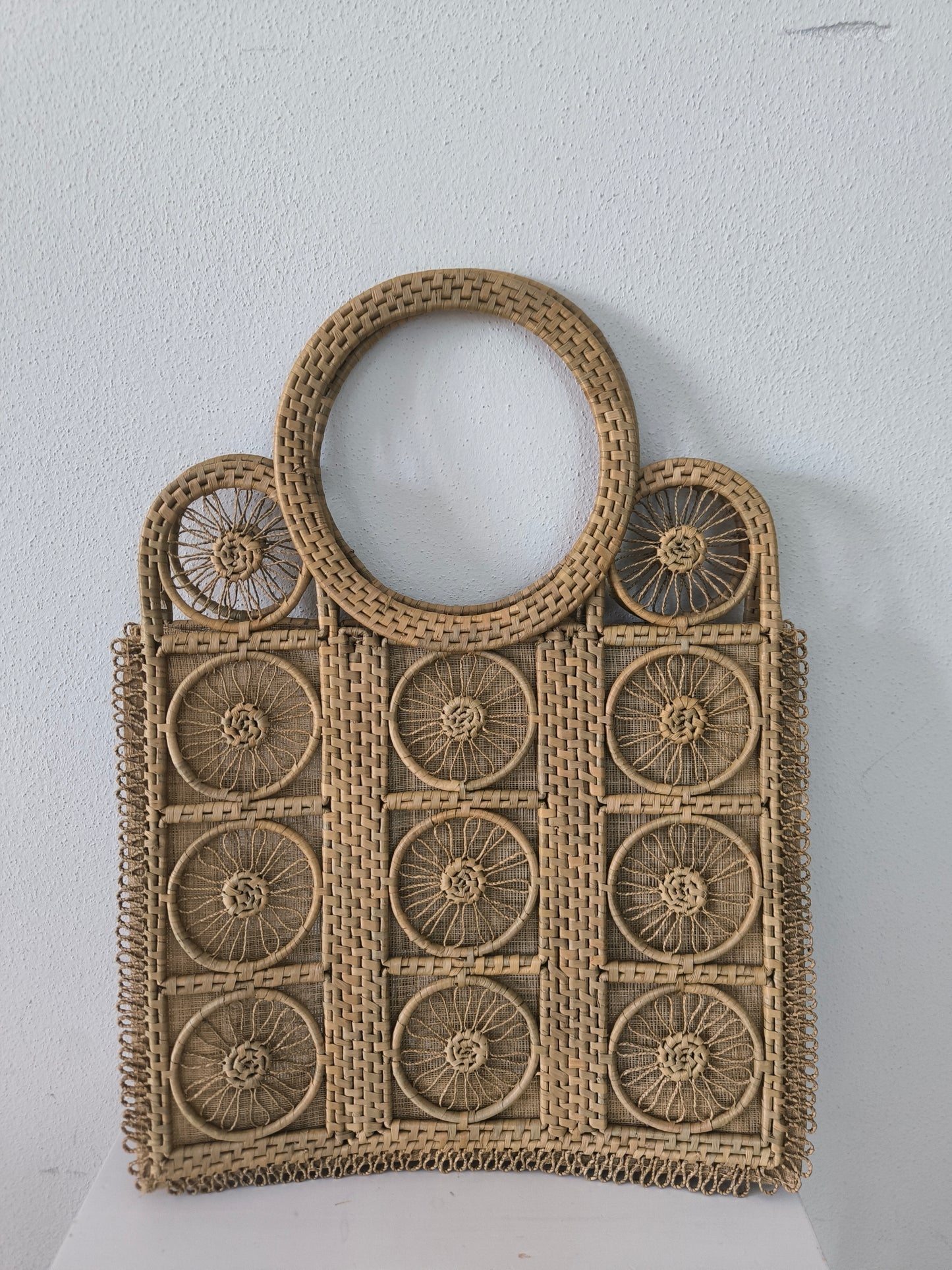 Borsa anni 70 in paglia