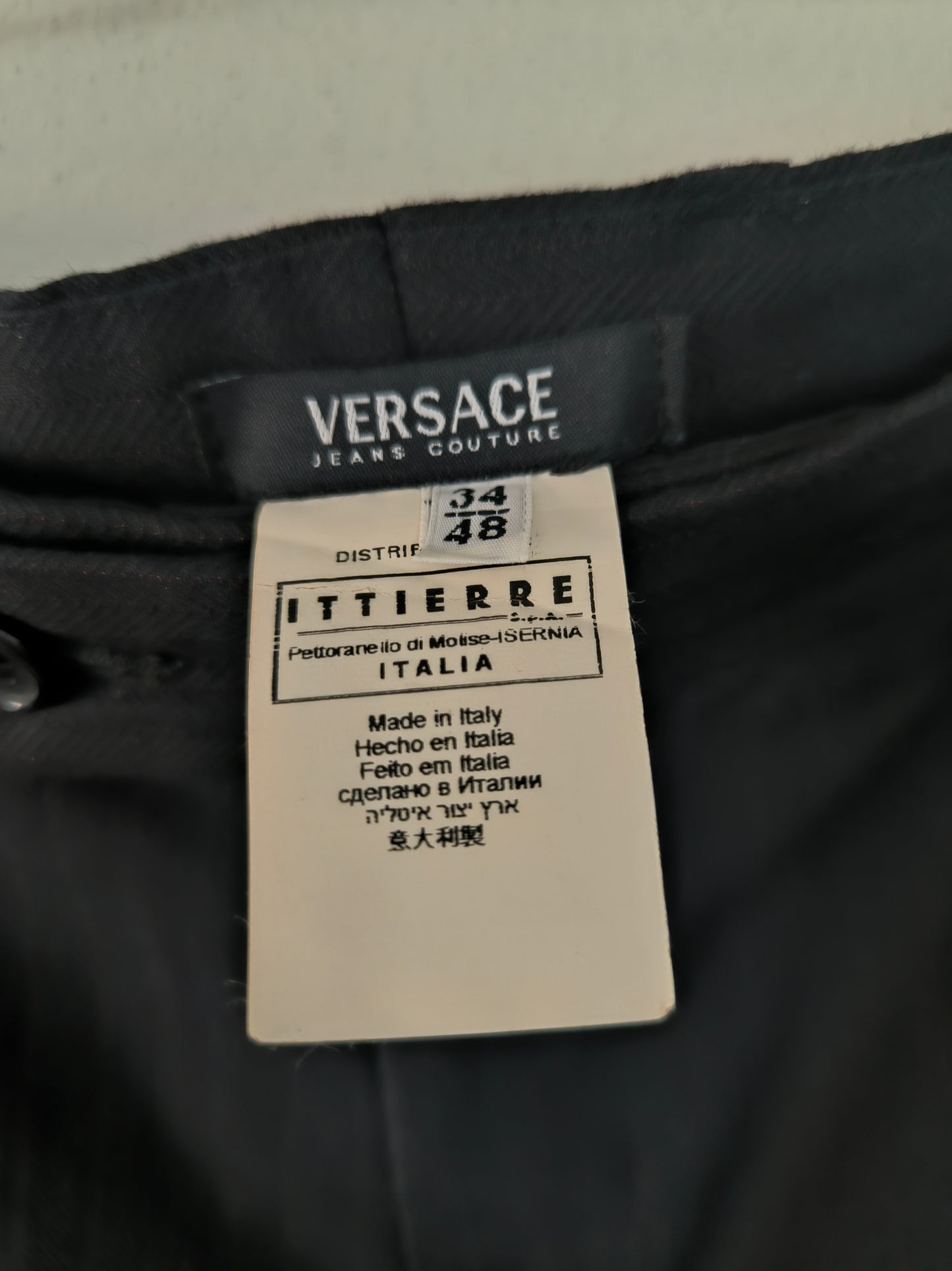 Completo giacca pantalone Versace in lana nero
