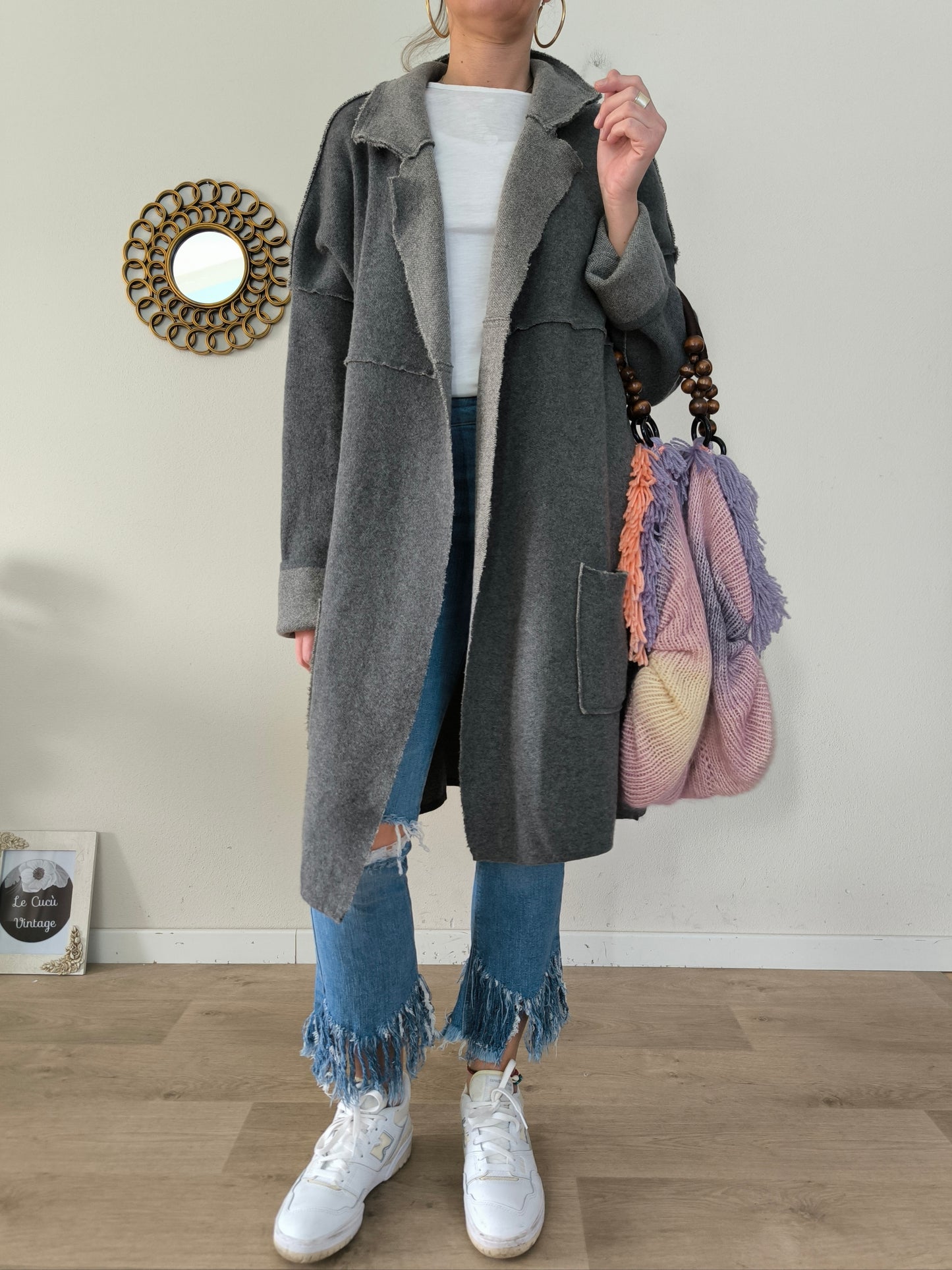 Cardigan Taviani lana grigia