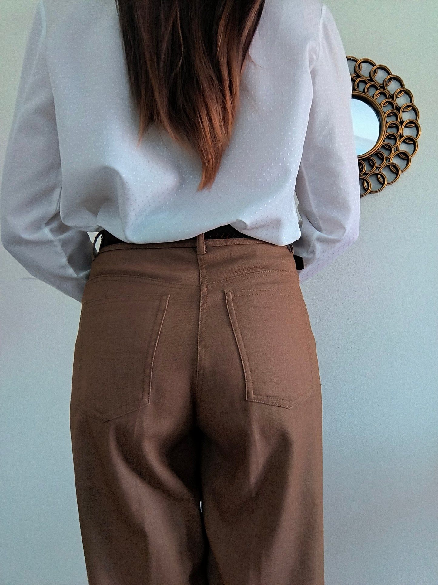 Pantalone ampio Mango marrone chiaro tg S/M