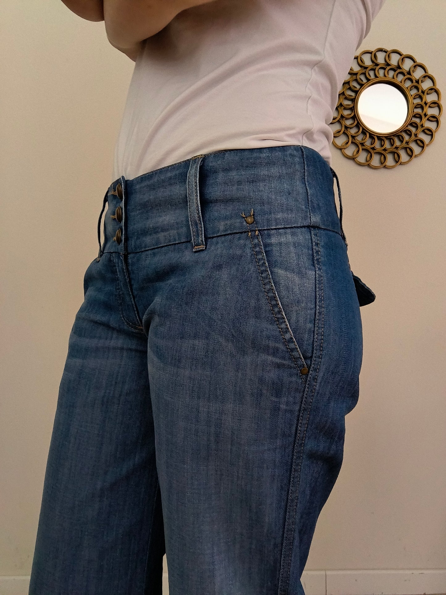 Jeans Benetton vintage a gamba larga tg 42