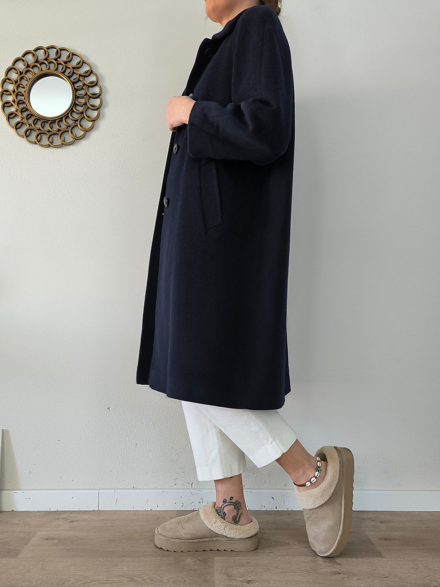 Cappotto lanificio Campore blu notte pura lana vergine