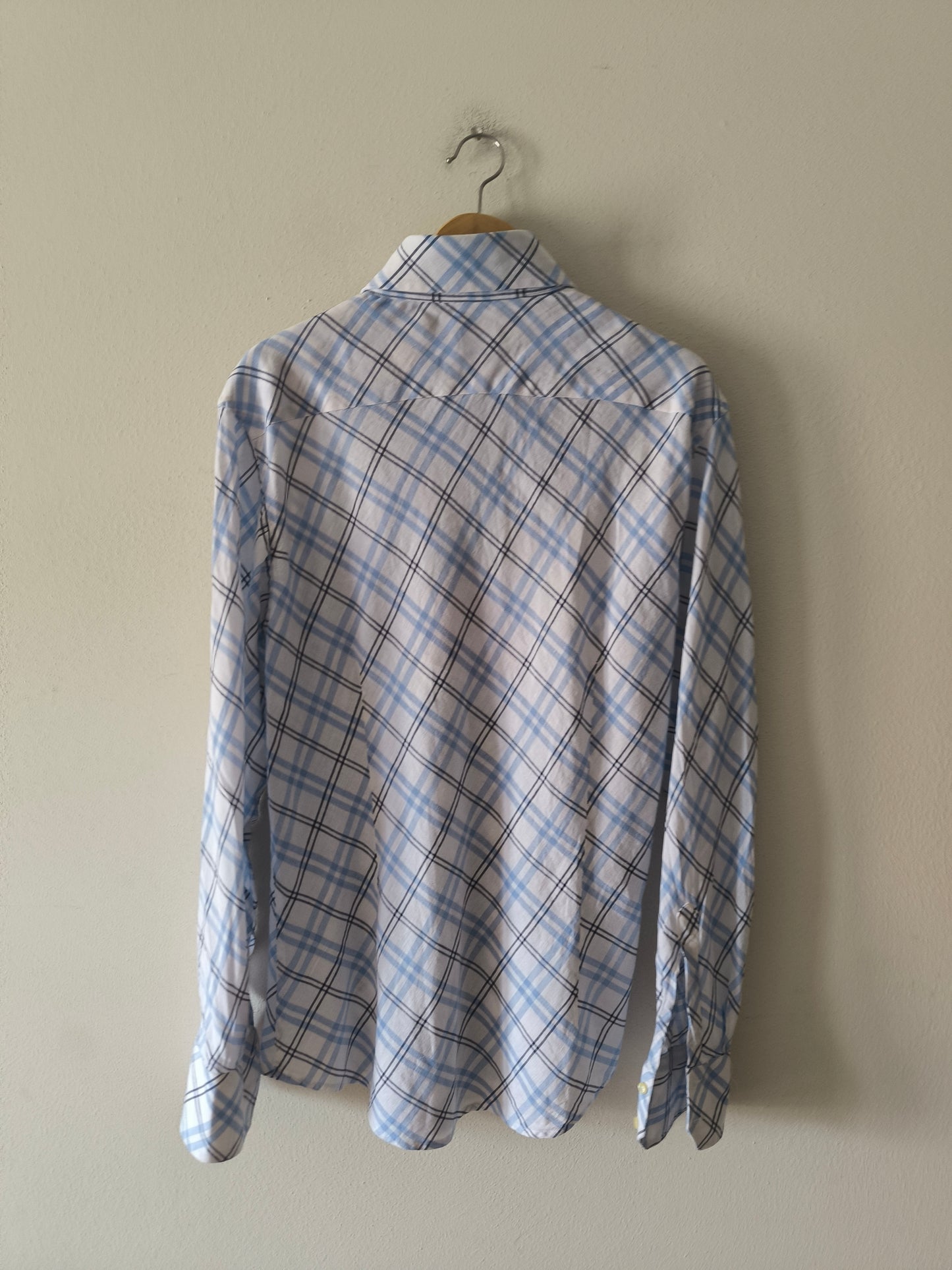 Camicetta quadrettata unisex bianco/azzurro
