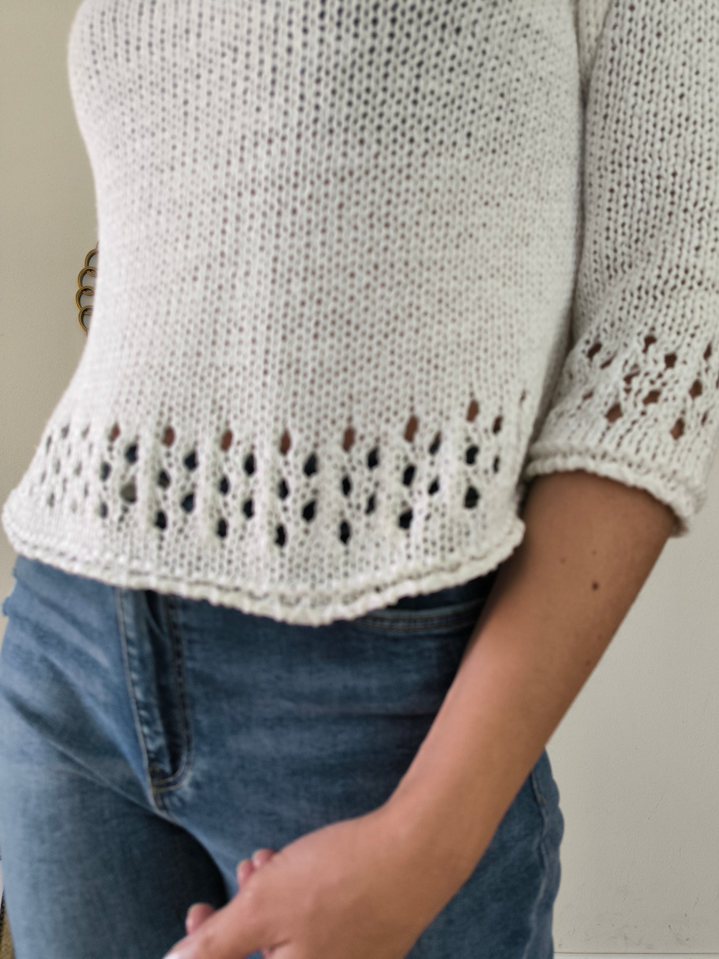 Maglioncino in cotone bianco tg M/L