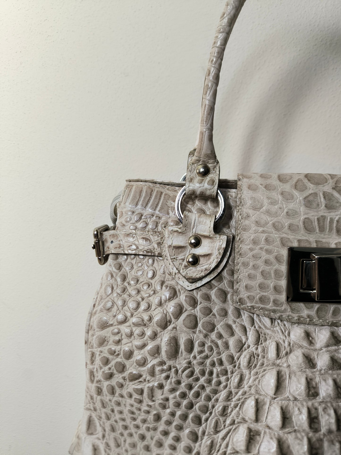 Borsa tote vera pelle ghiaccio