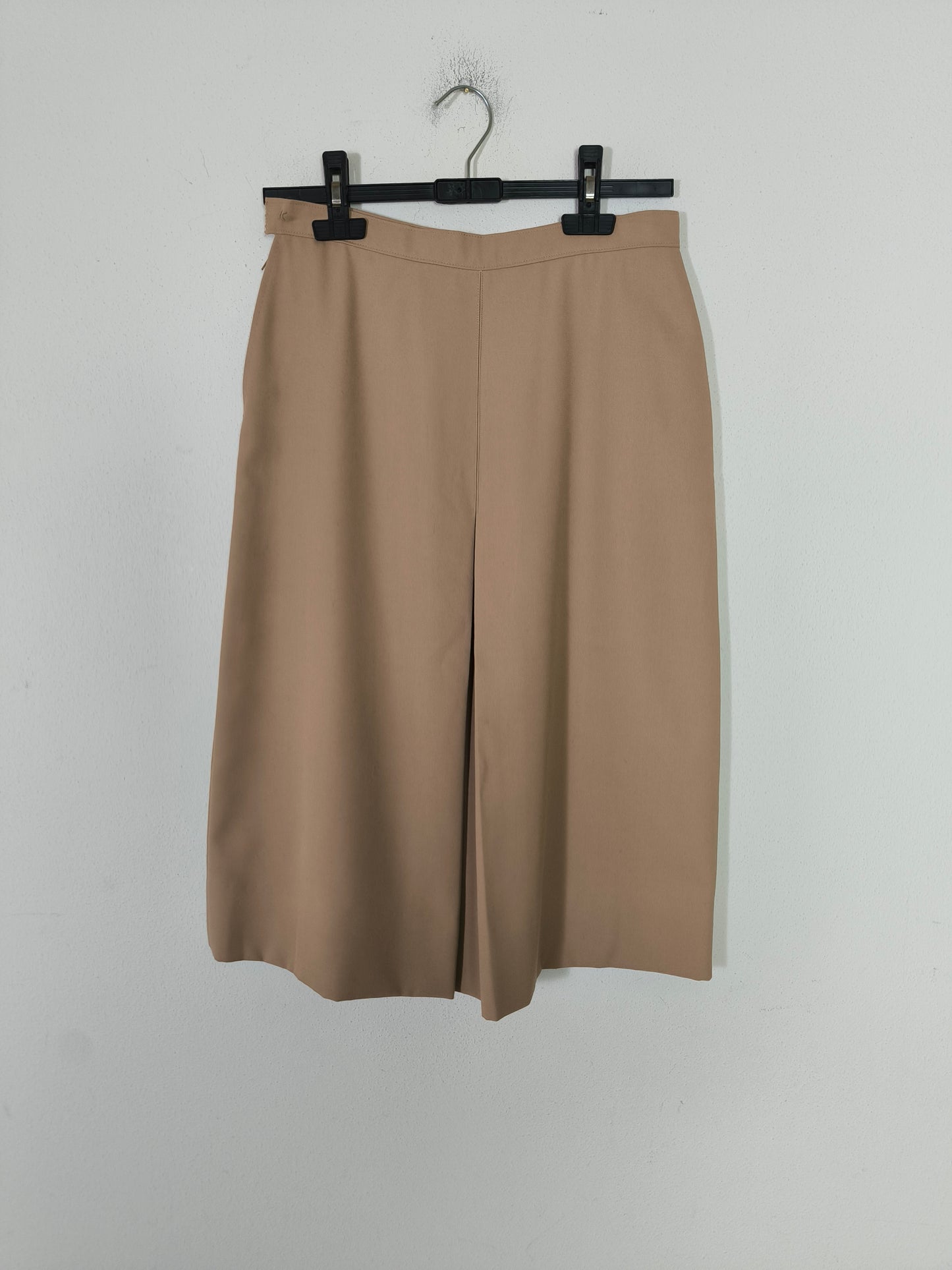 Gonna godet 1960/70s in lana rasata color crema