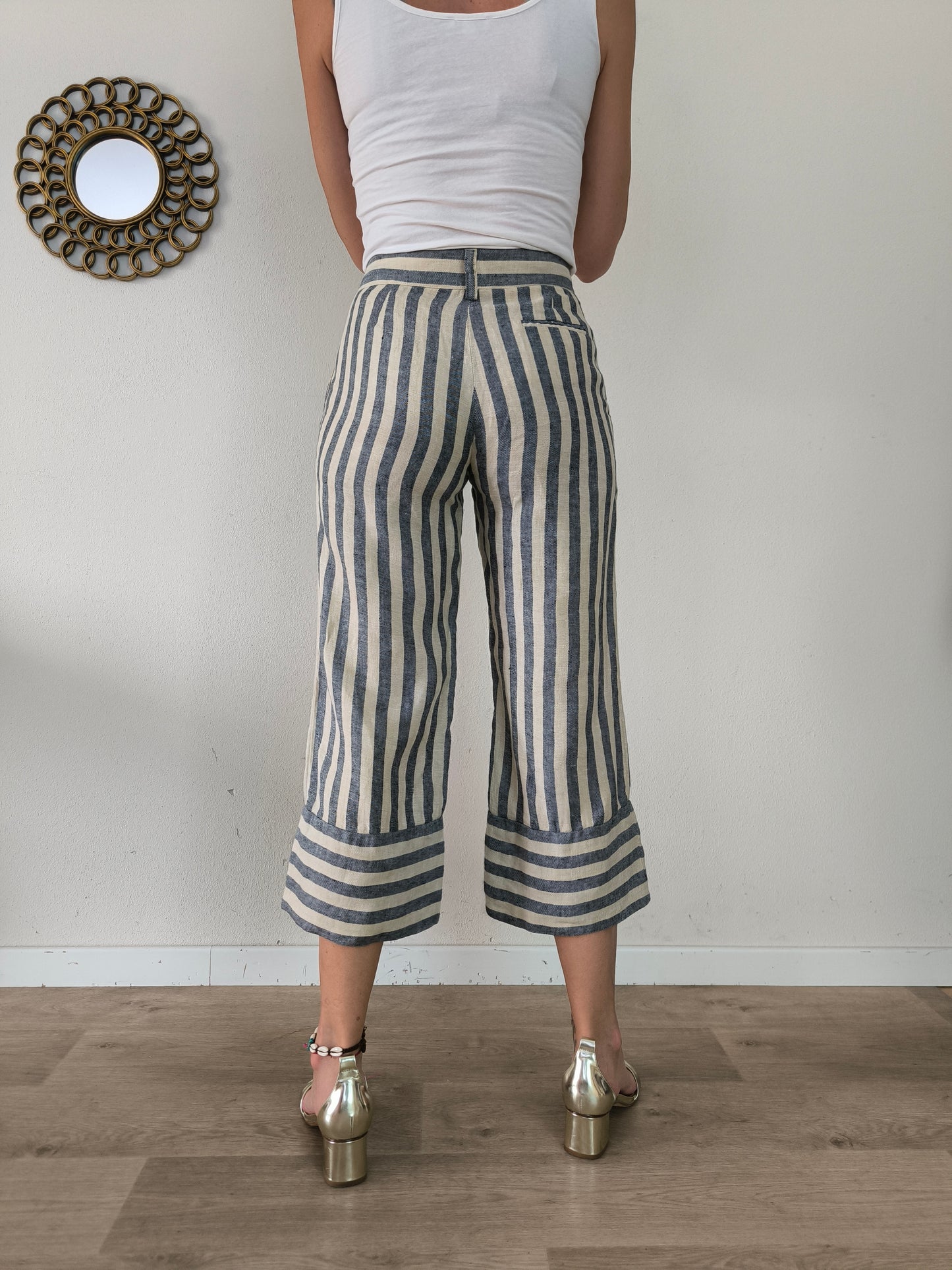 Pantalone Twin Set rigato in cotone