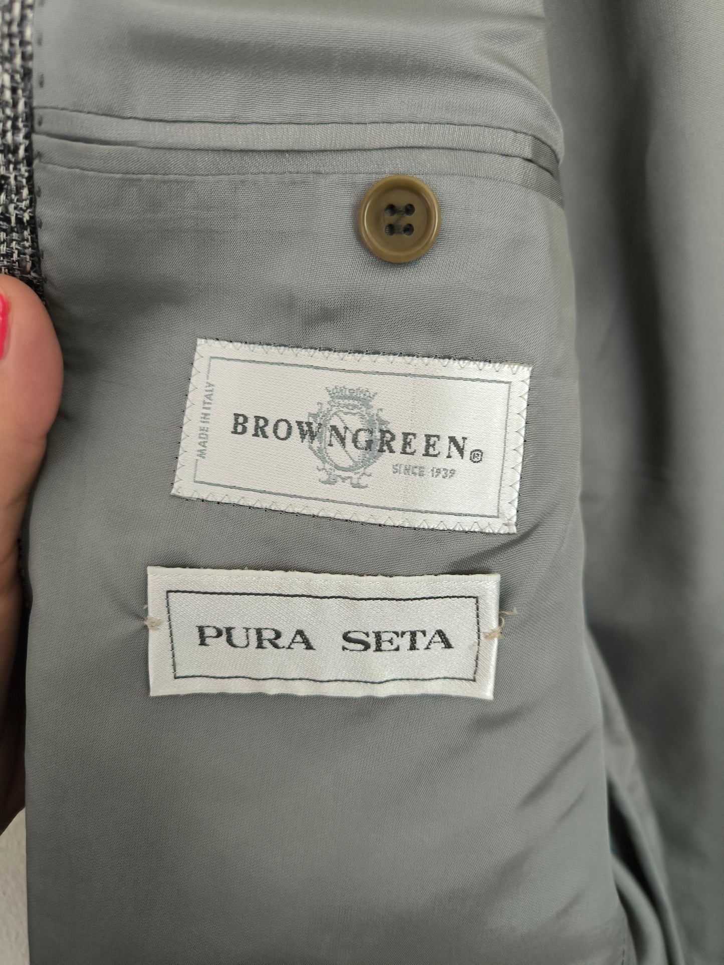 Blazer pura seta grigio