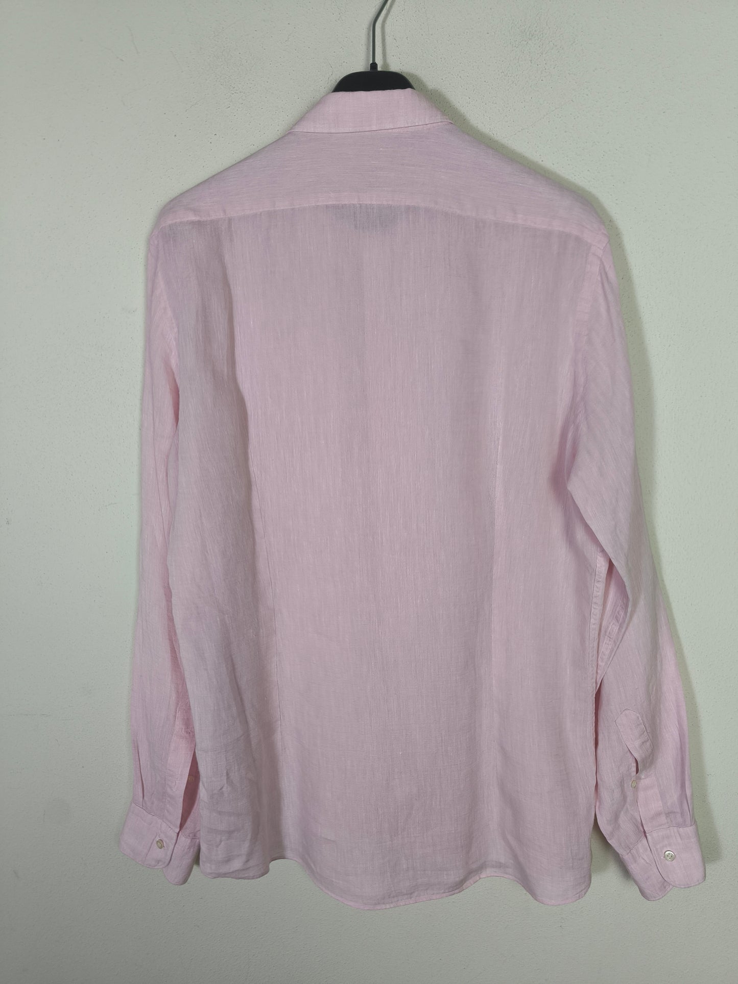 Camicia maschile unisex in lino rosa Rosso Malaspino